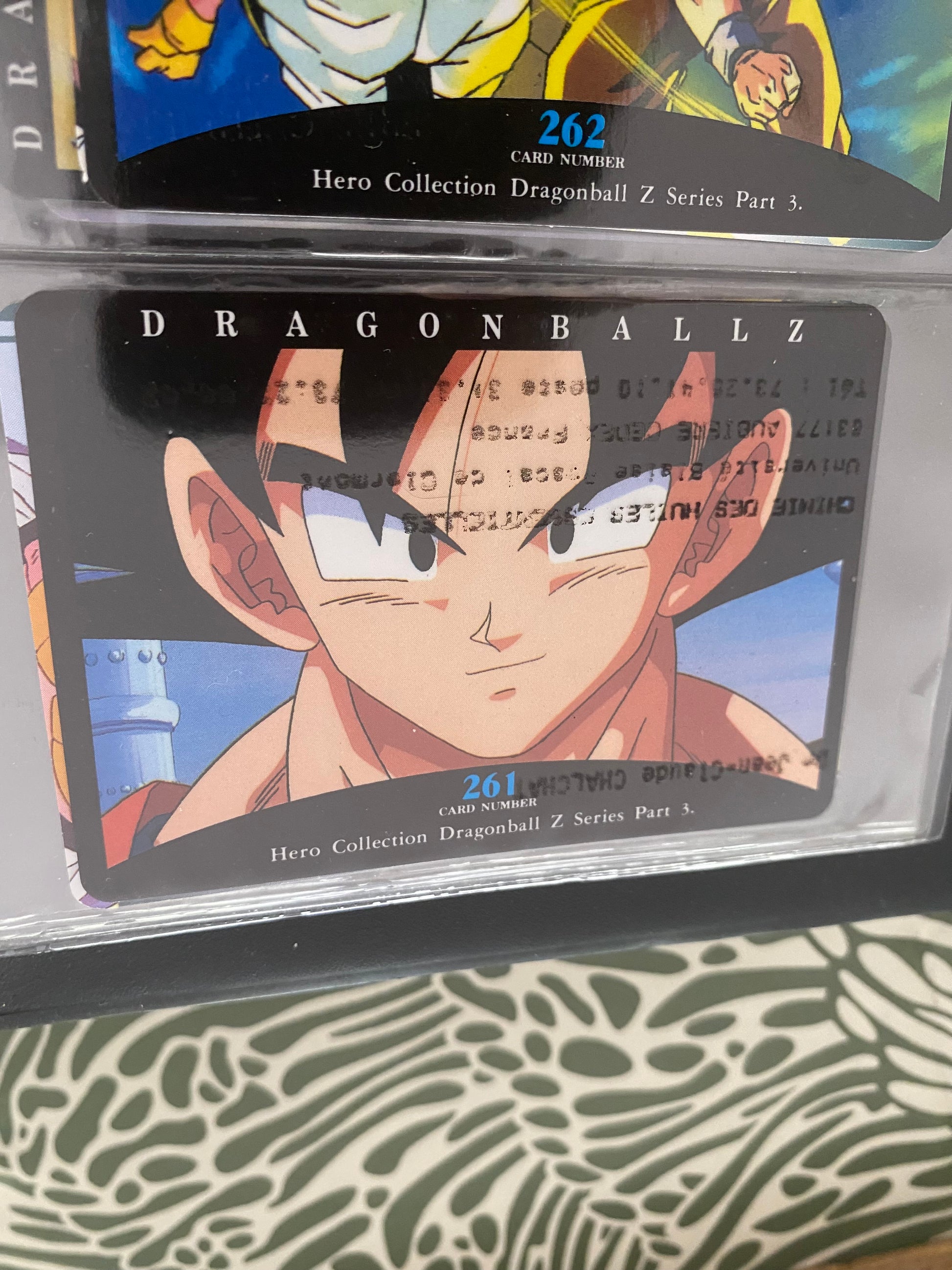 Dragon Ball Z part 3 cartes de collection numéro 261.262.263.264 Lot de 4.
