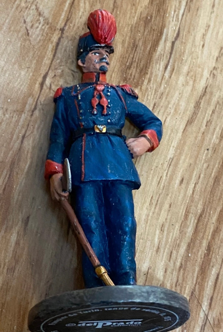 Figurine ancienne en Plomb Delprado Pompier de Turin tenue de sortie Italie 1875