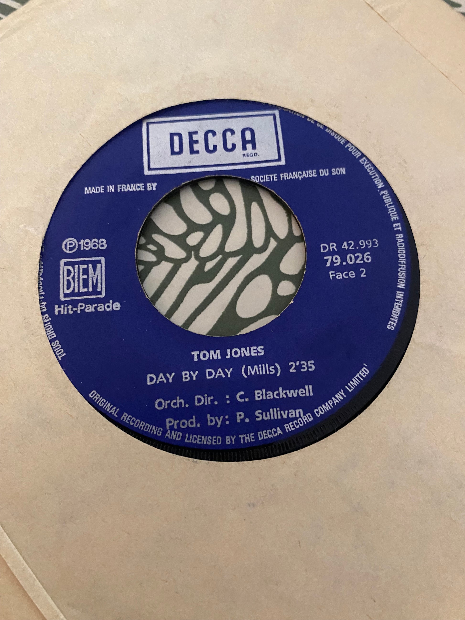 Disque vinyle 45 Tours Tom Jones. Help yourself 1968