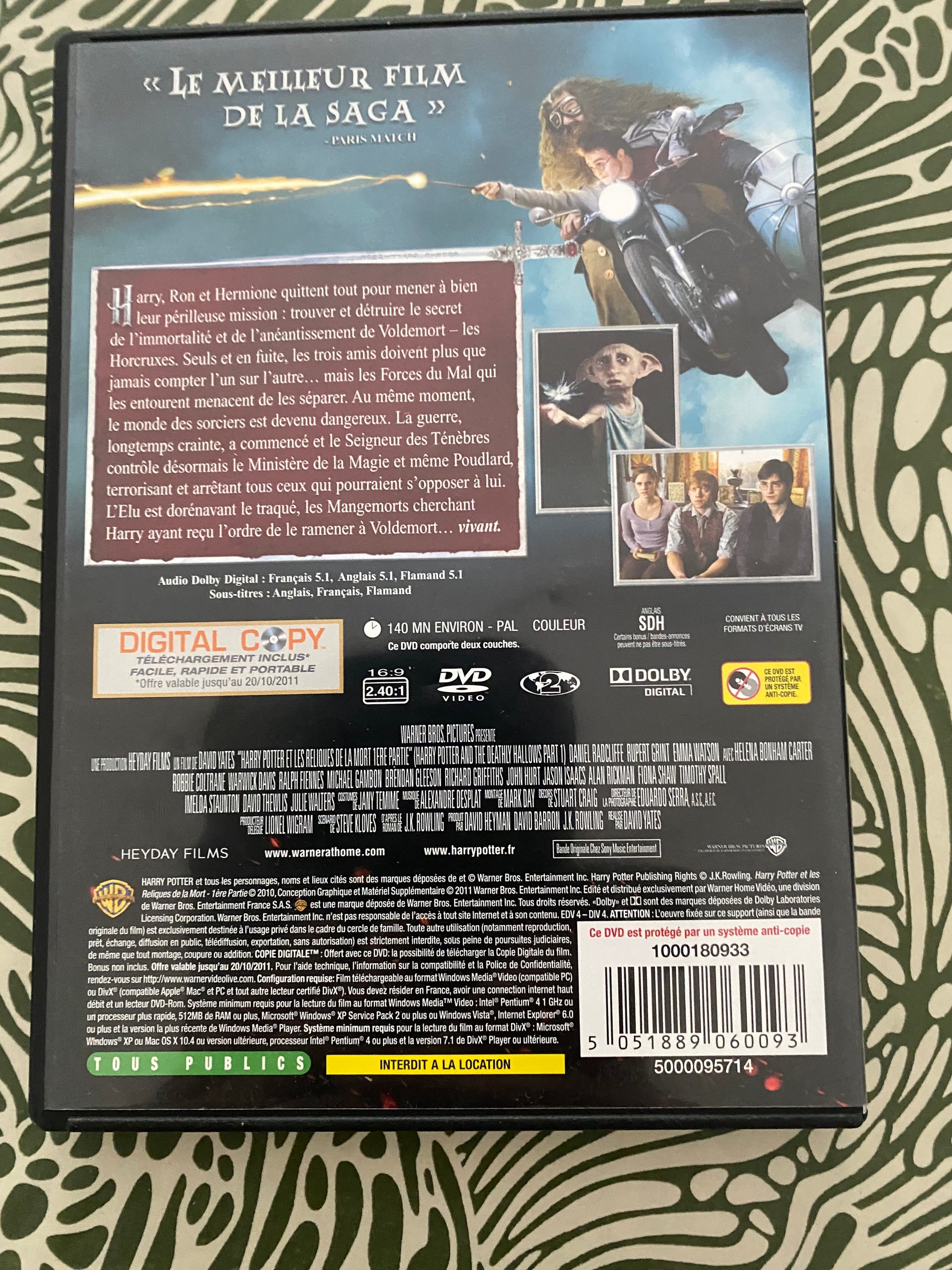 DVD Harry Potter les reliques de la mort 1ere partie