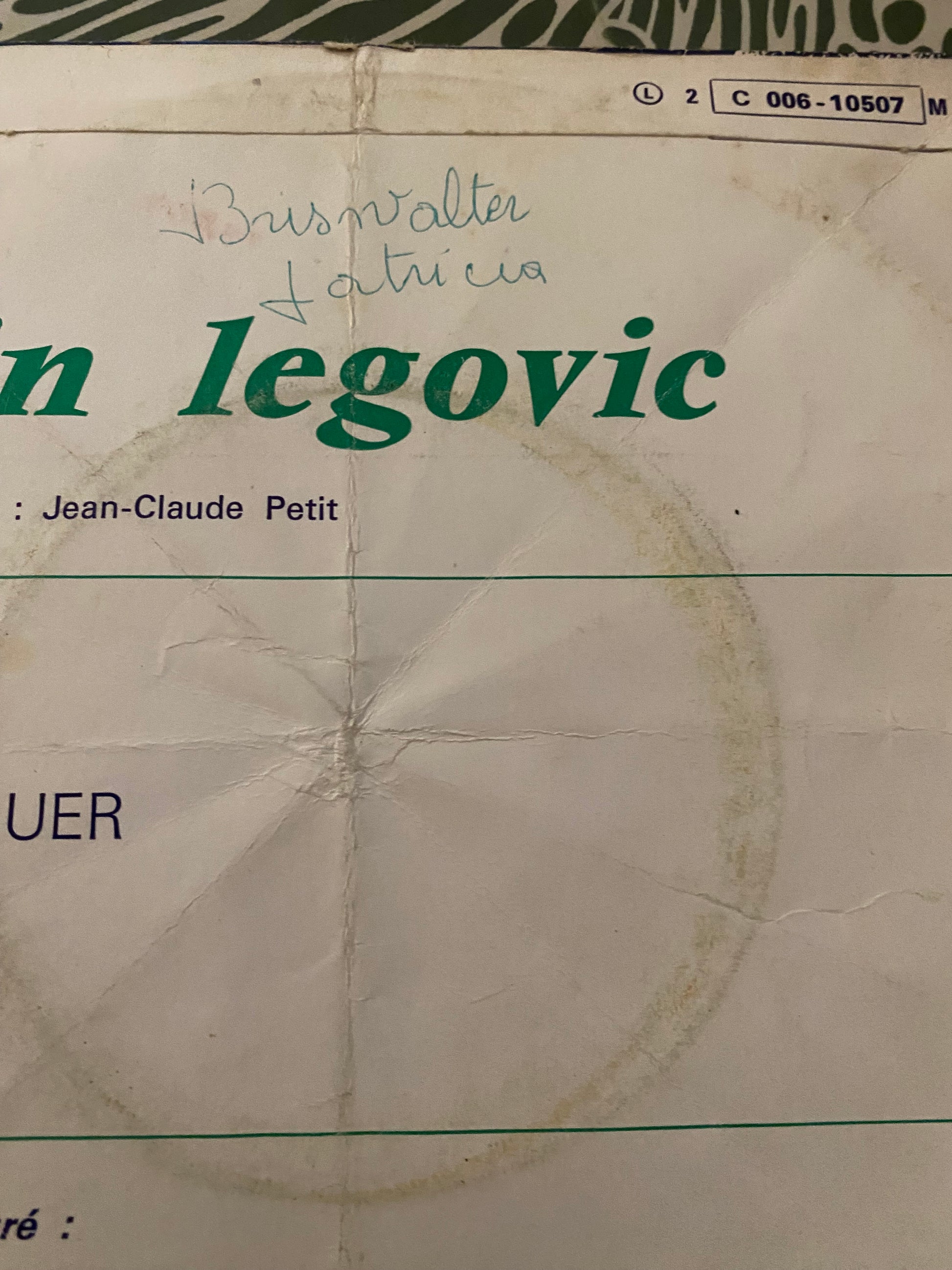 Disque vinyle 45 tours Alain Legovic ( Alain Chamfort) Loc Mariaquer