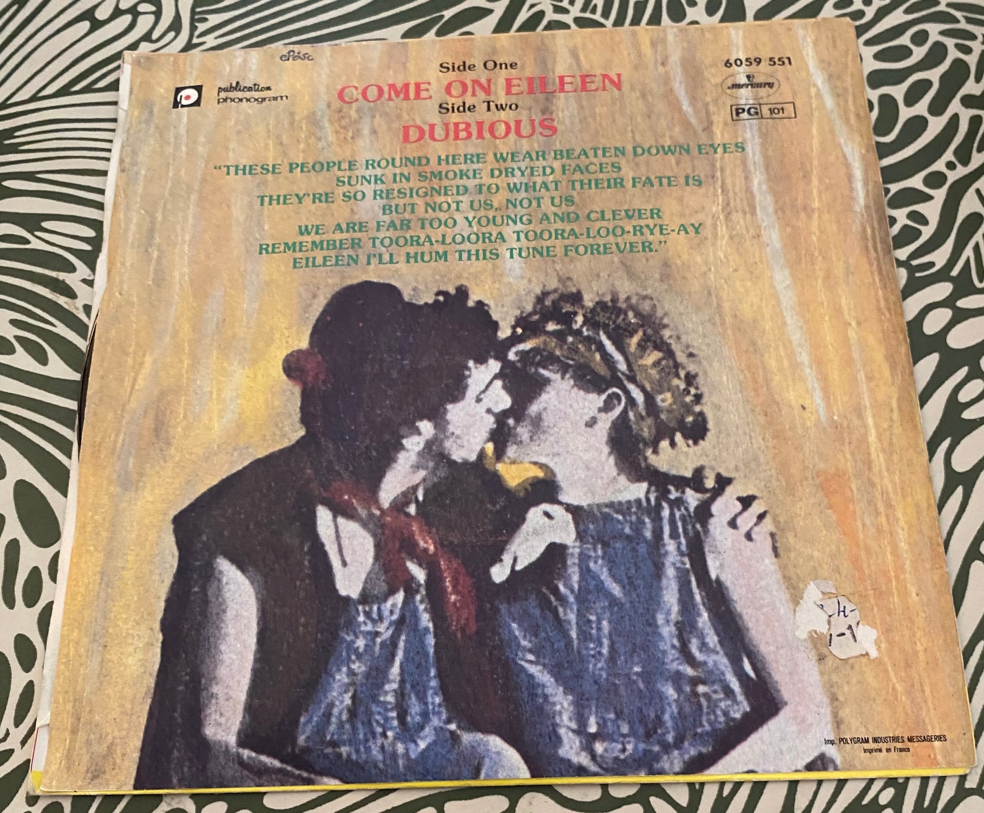 Disque vinyle 45 Tours Dexys Midnight Runners & the Emerald Express. Come on Eileen