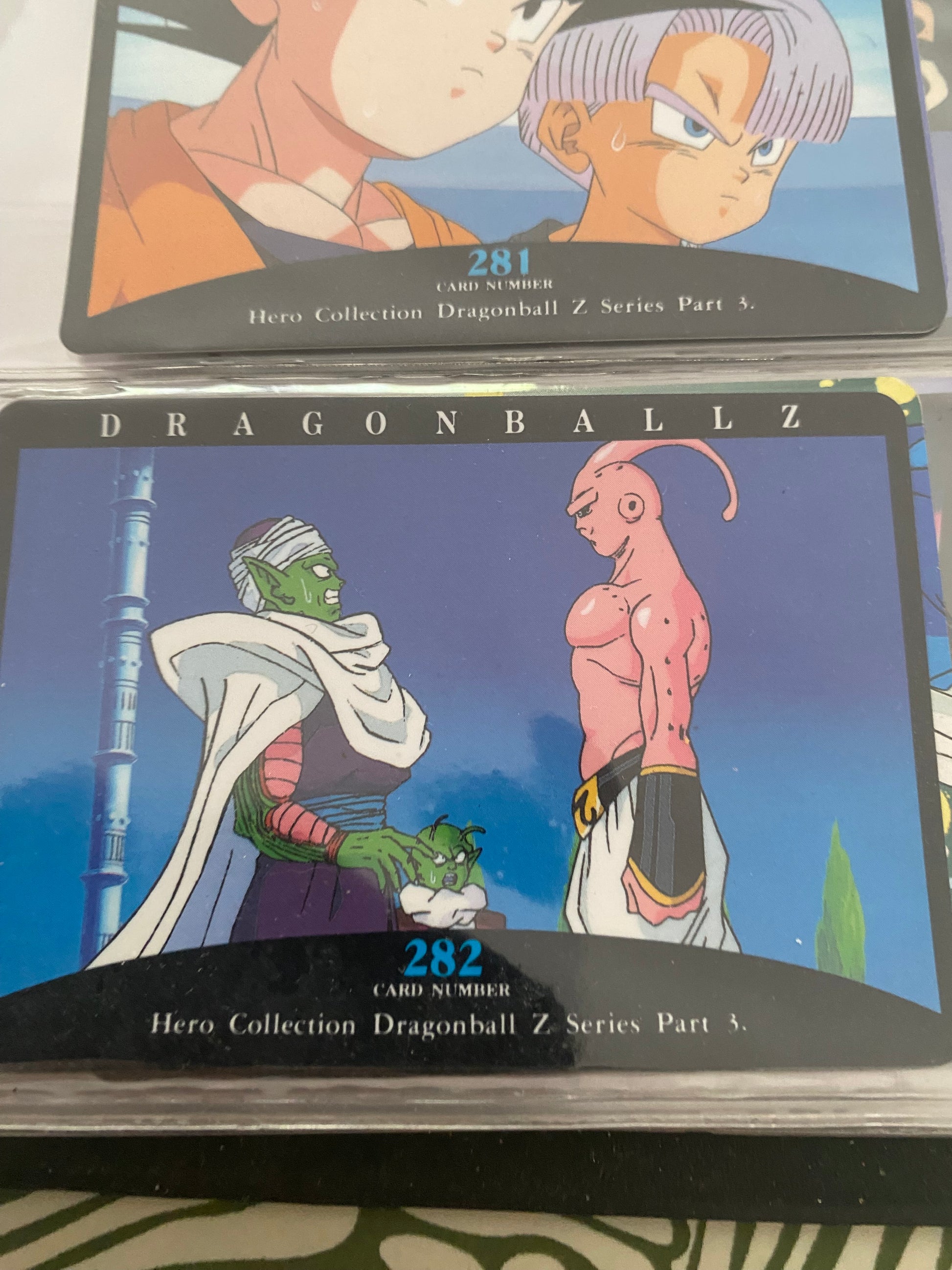 Dragon Ball Z part 3 cartes de collection numéro 278.279.281.282 Lot de 4