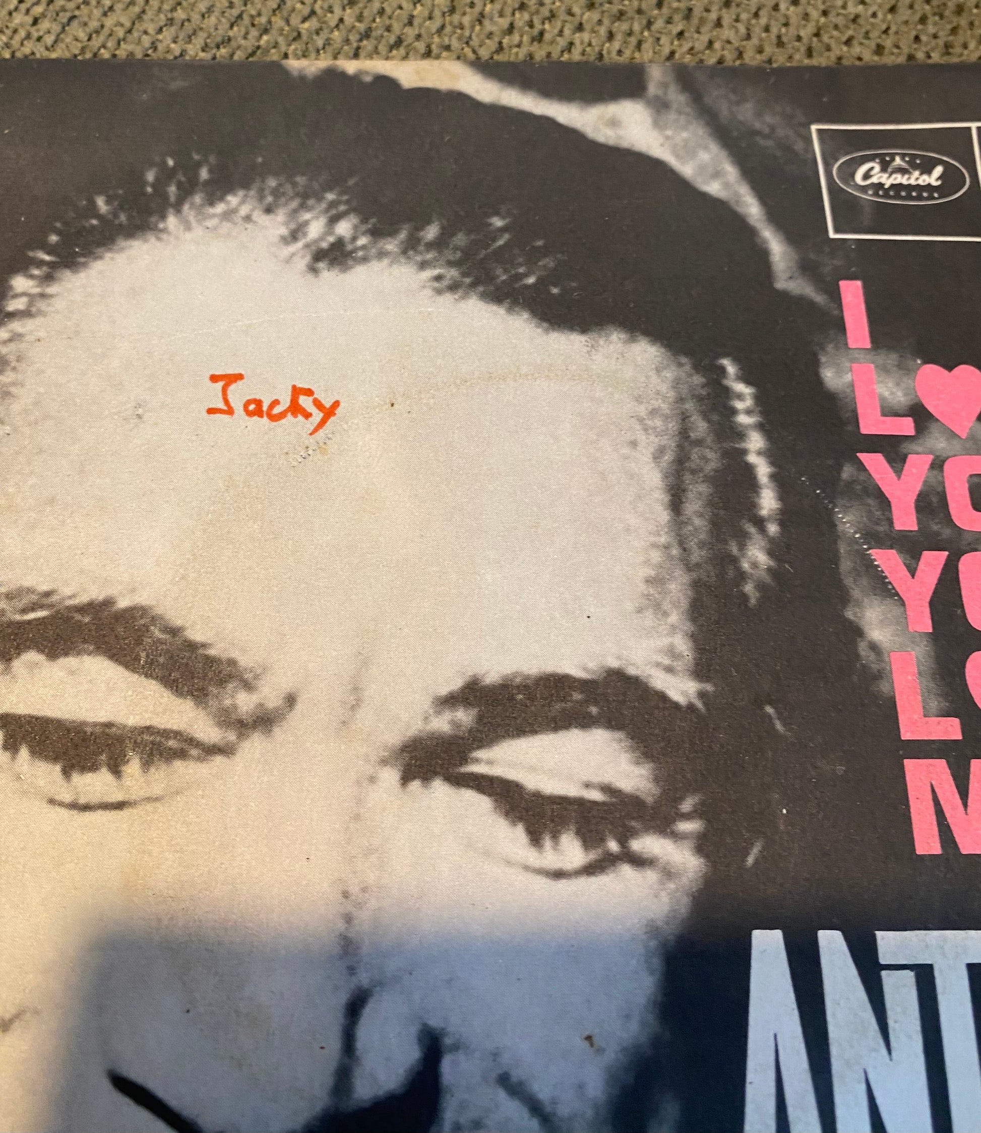 Disque vinyle 45 tours Anthony Quinn. I love you, you