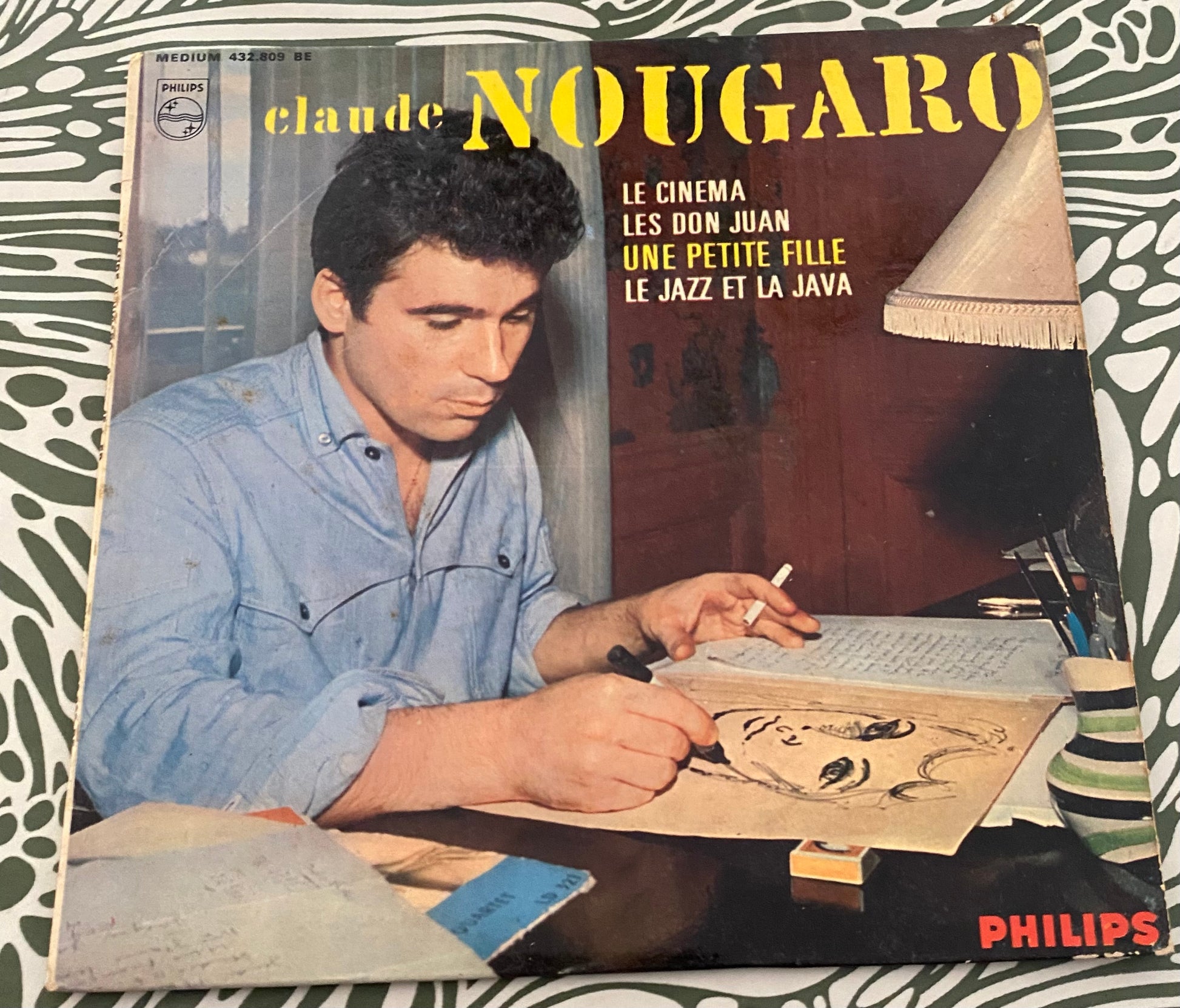 Disque vinyle 45 Tours Claude Nougaro. Le cinéma