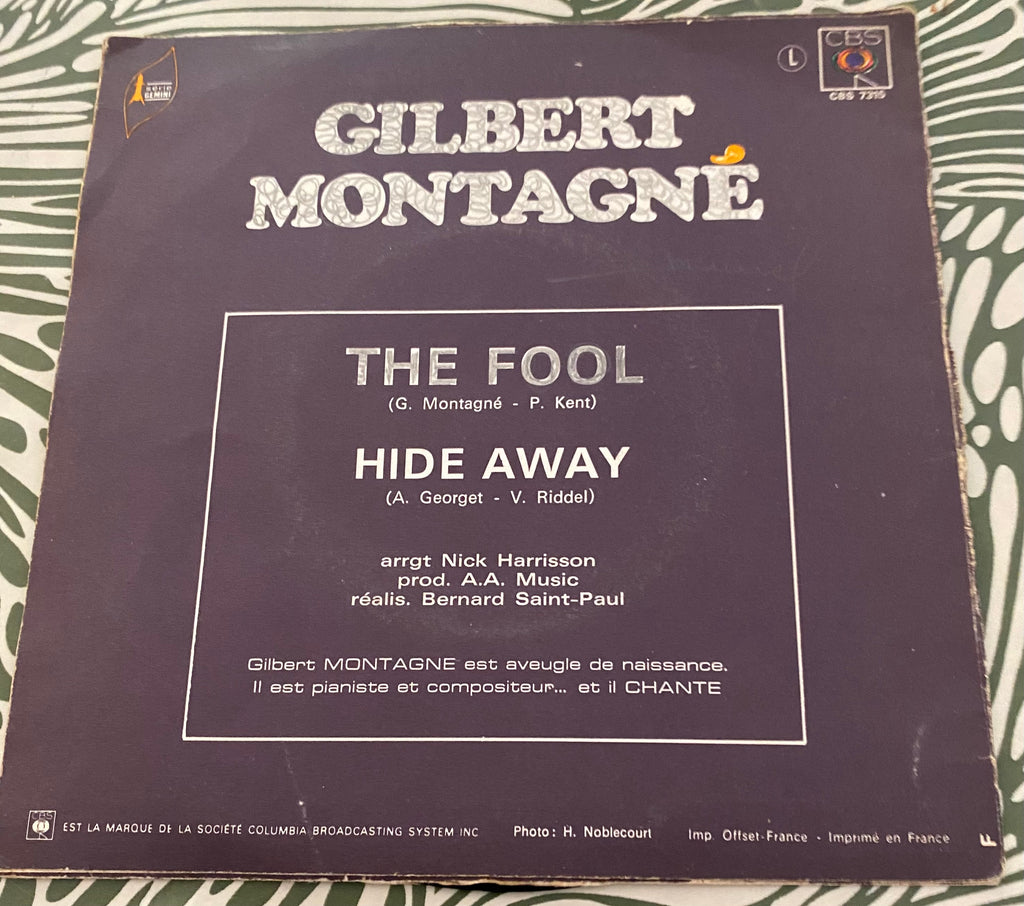 Disque vinyle 45 tours Gilbert Montagné The Fool