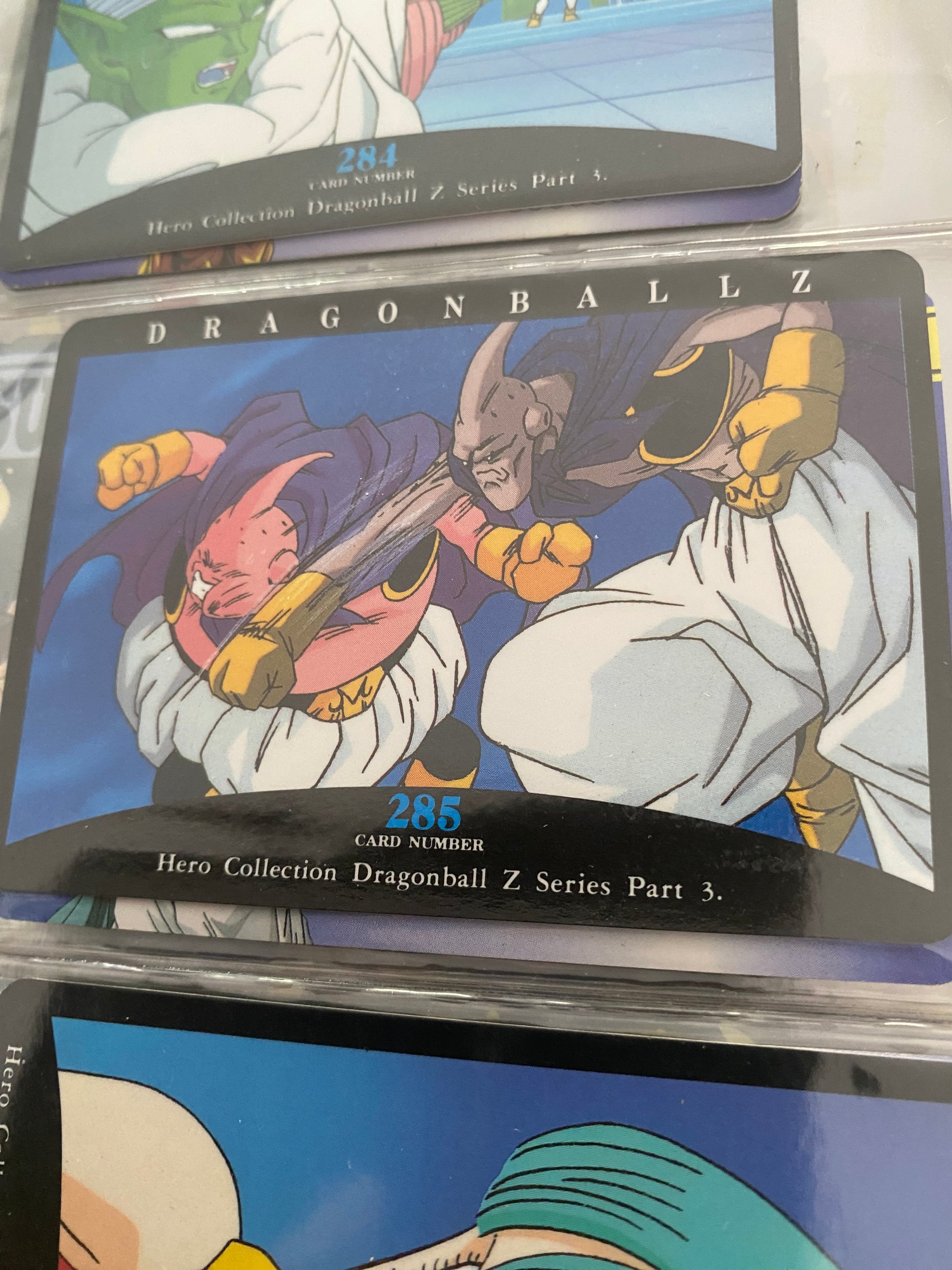 Dragon Ball Z part 3. Cartes de collection numéro 283.284.285.286 Lot de 4.