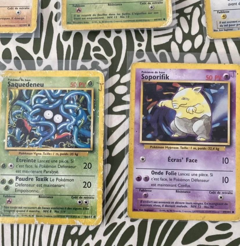 Cartes de collection anciennes Pokémon 1ere génération Nintendo 1999 Lot de 11
