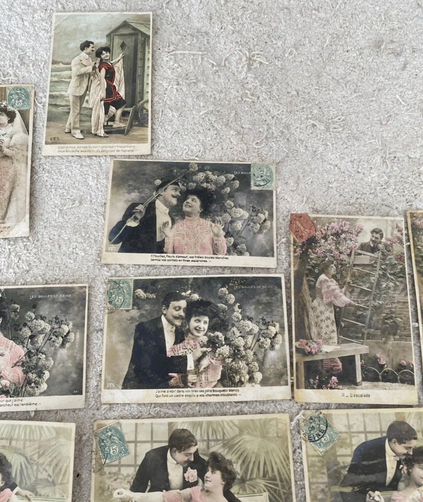 Cartes postales anciennes Fantasy couples Lot de 20 édition A. S