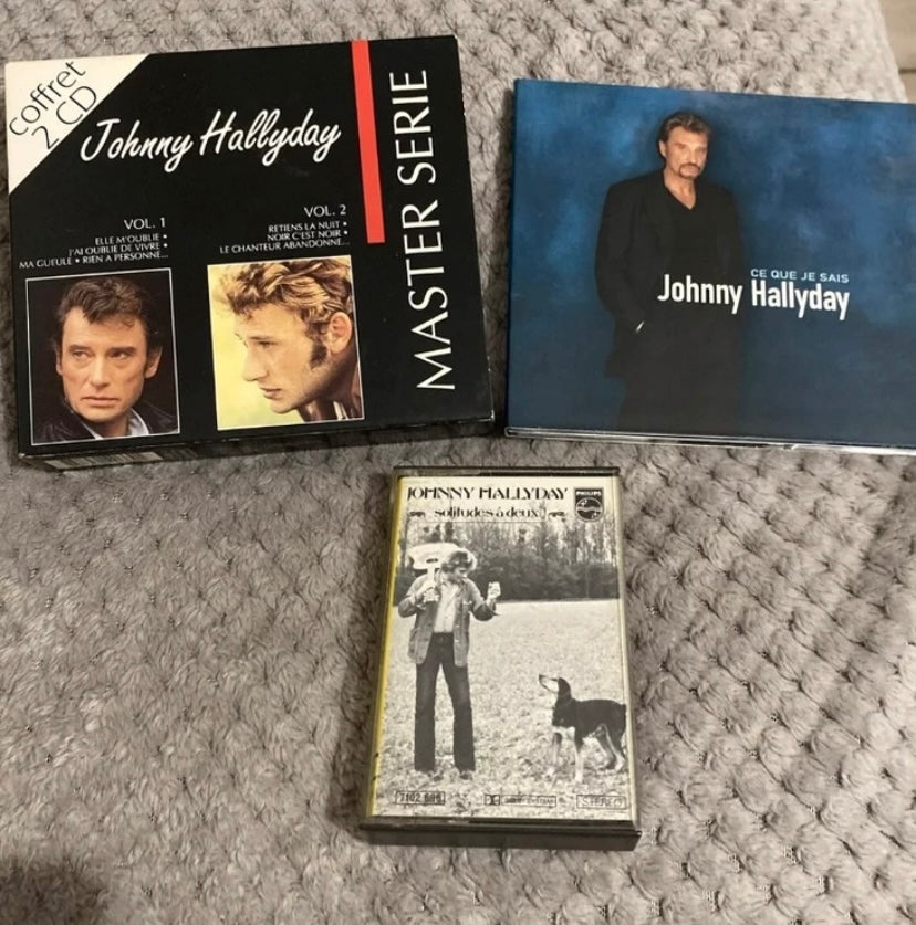 Johnny Hallyday,Lot coffret CD plus cassette audio