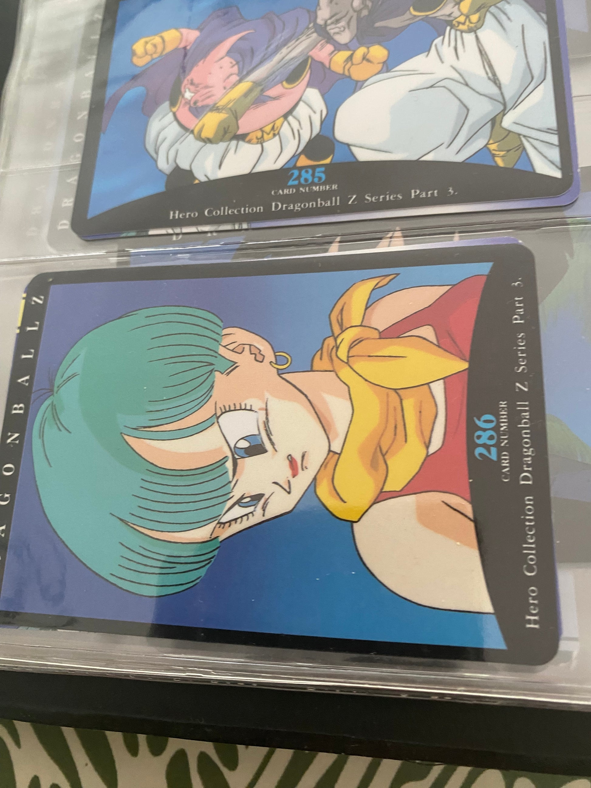 Dragon Ball Z part 3 cartes de collection numéro 283.284.285.286 Lot de 4