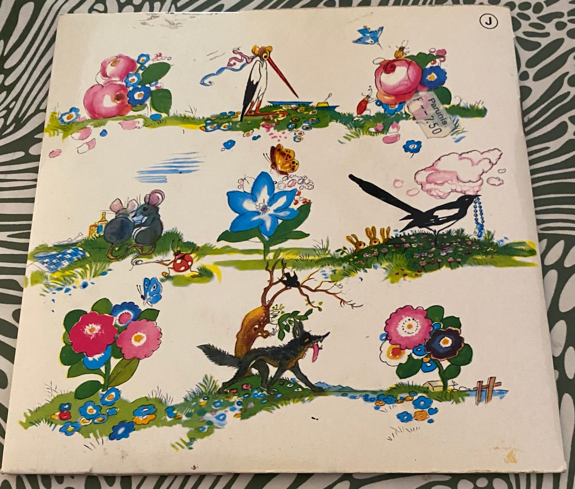 Disque vinyle 45 Tours. Le sablier des enfants sages. 5 fables de La Fontaine