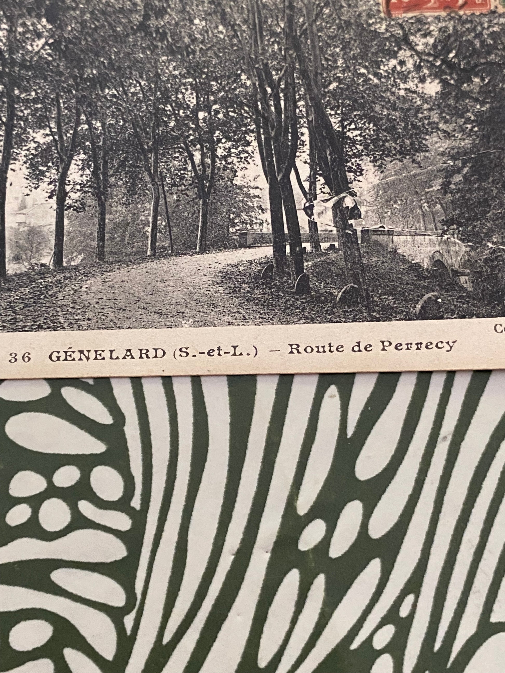 Carte postale ancienne Génelard route de Perrecy
