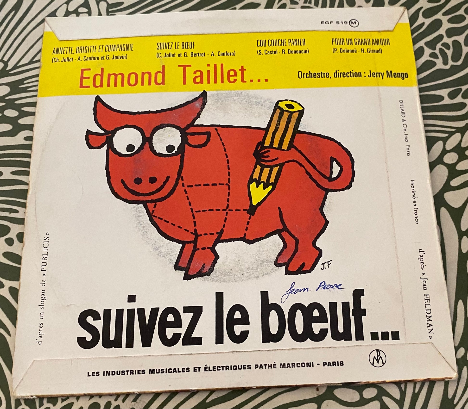 Disque vinyle 45 Tours Edmond Taillet. Annette Brigitte et Compagnie