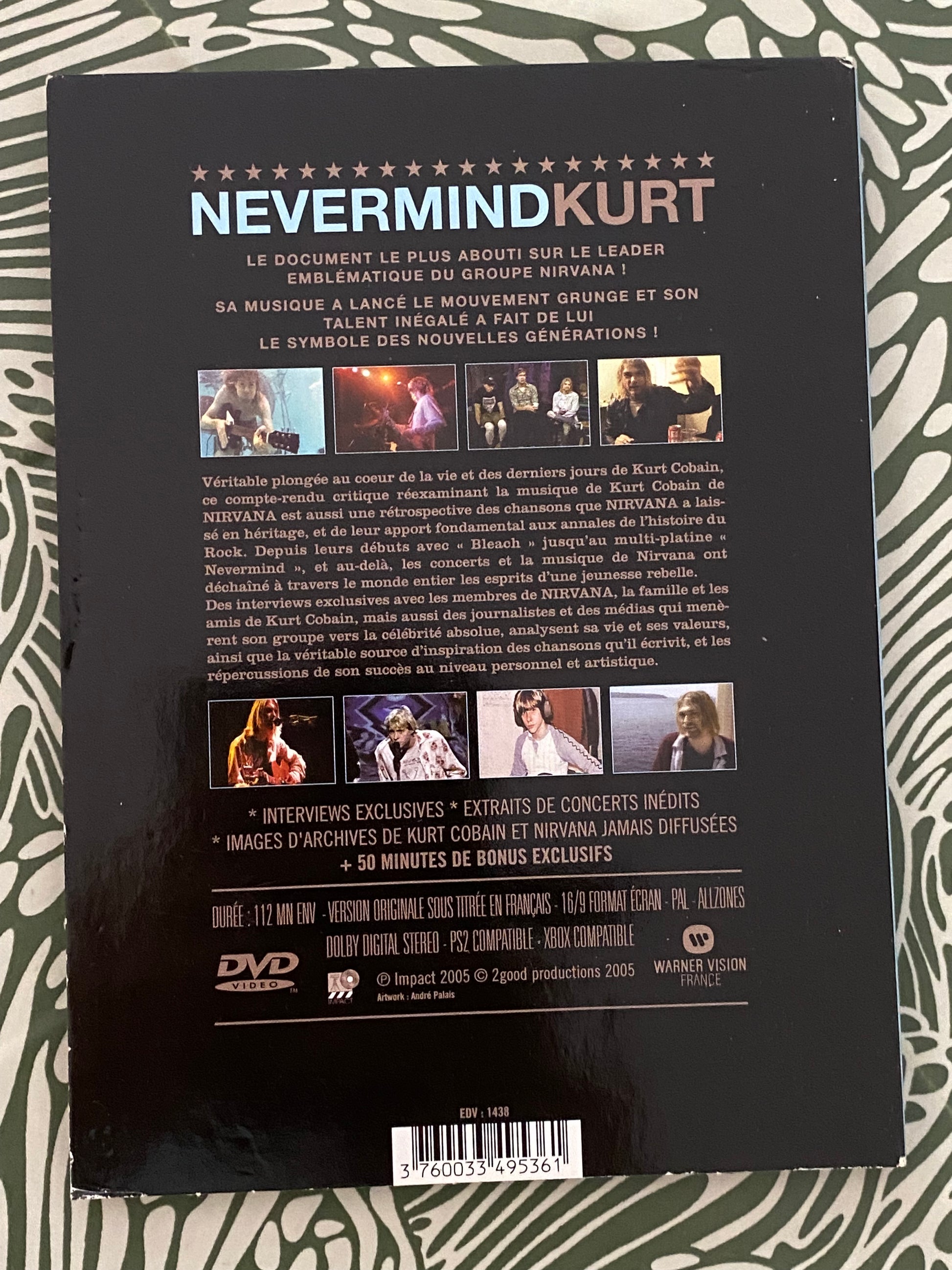 DVD documentaire Nevermind. Kurt