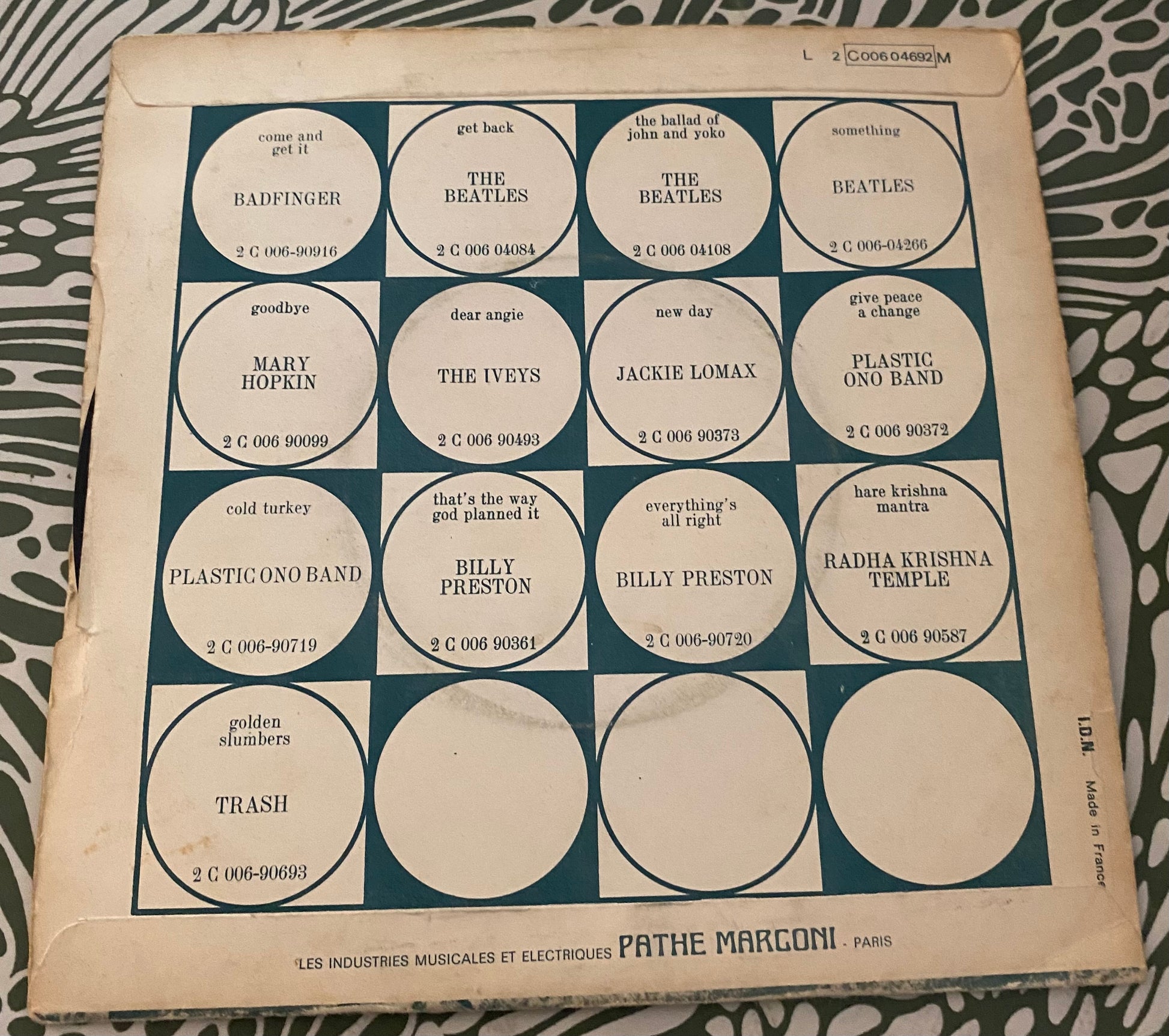 Disque vinyle 45 Tours Georges Harrison. My sweet lord