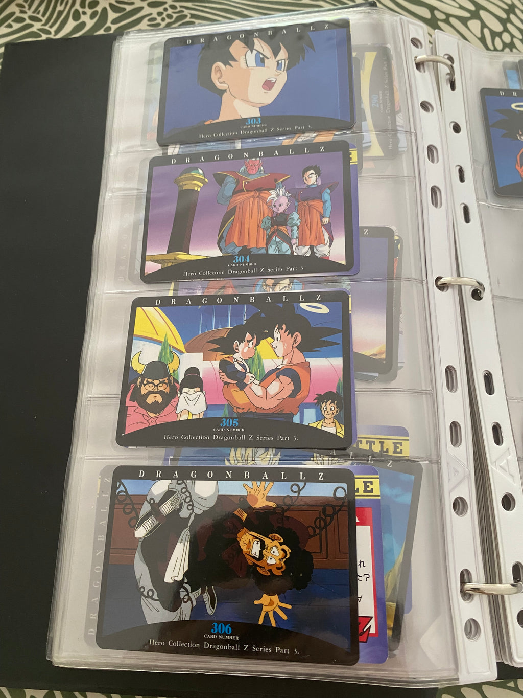 Dragon Ball Z part 3 cartes de collection numéro 303.304.305.306 Lot de 4