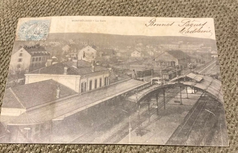 Carte postale ancienne Montbéliard. La gare. 1905
