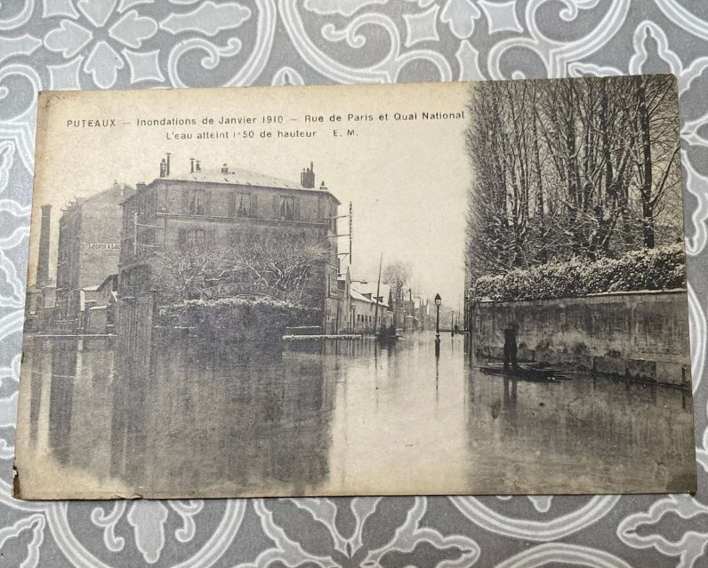 Cartes postales anciennes Puteaux inondations Janvier 1910 Lot de 6