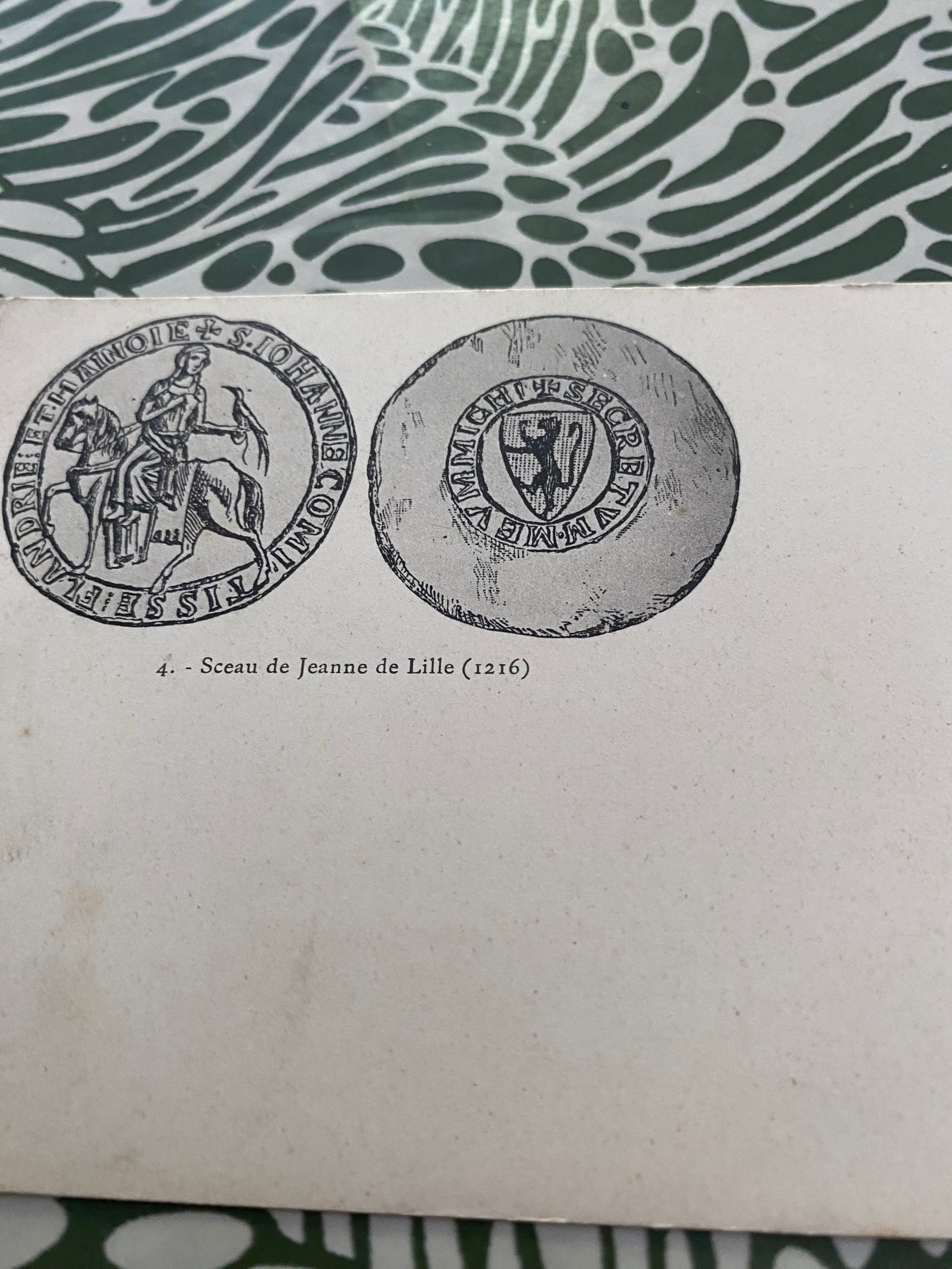 Carte postale ancienne Sceau de Jeanne de Lille. (1216)