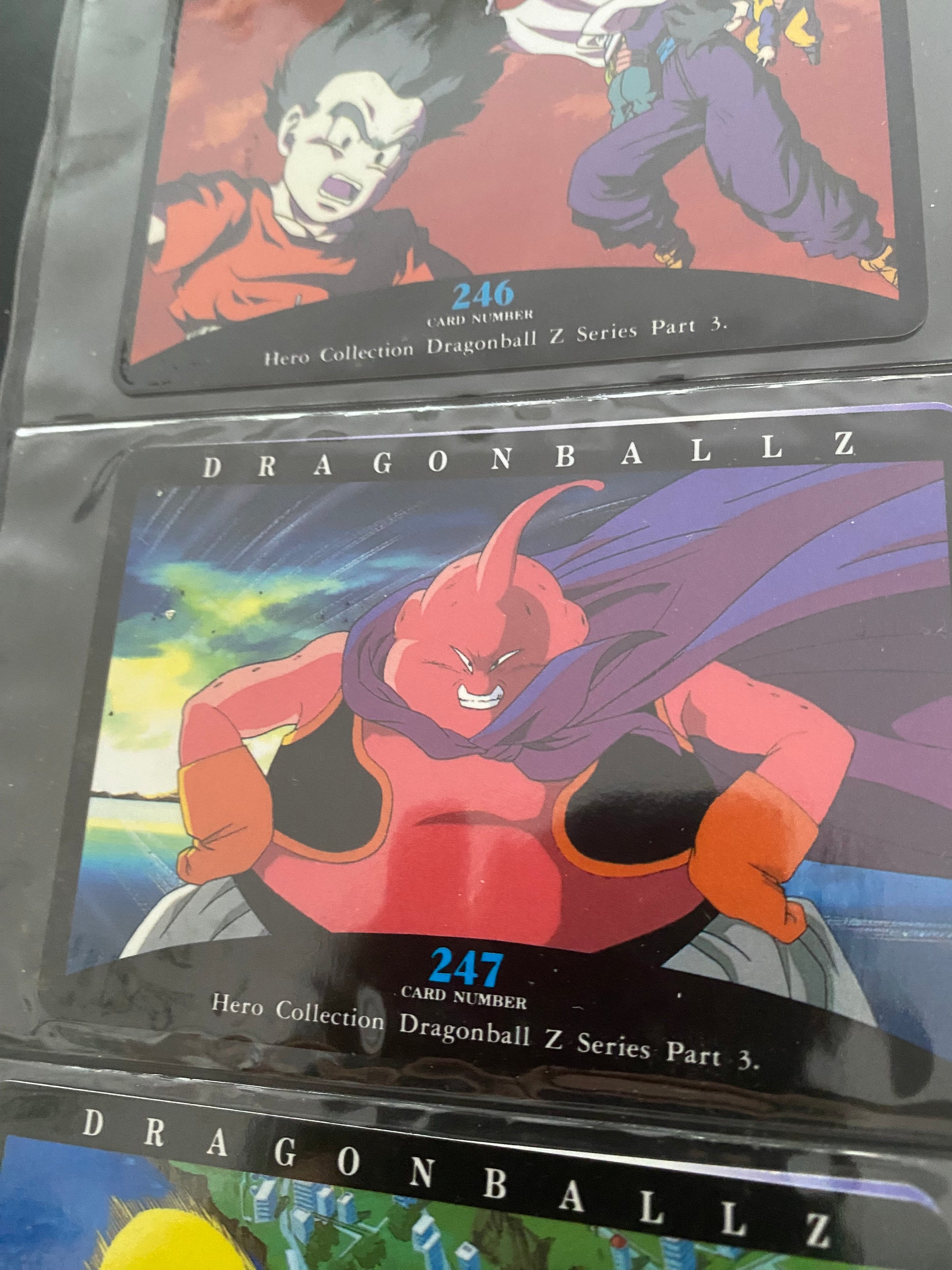 Dragon Ball Z part 3 cartes de collection numéro 245.246.247.248 Lot de 4