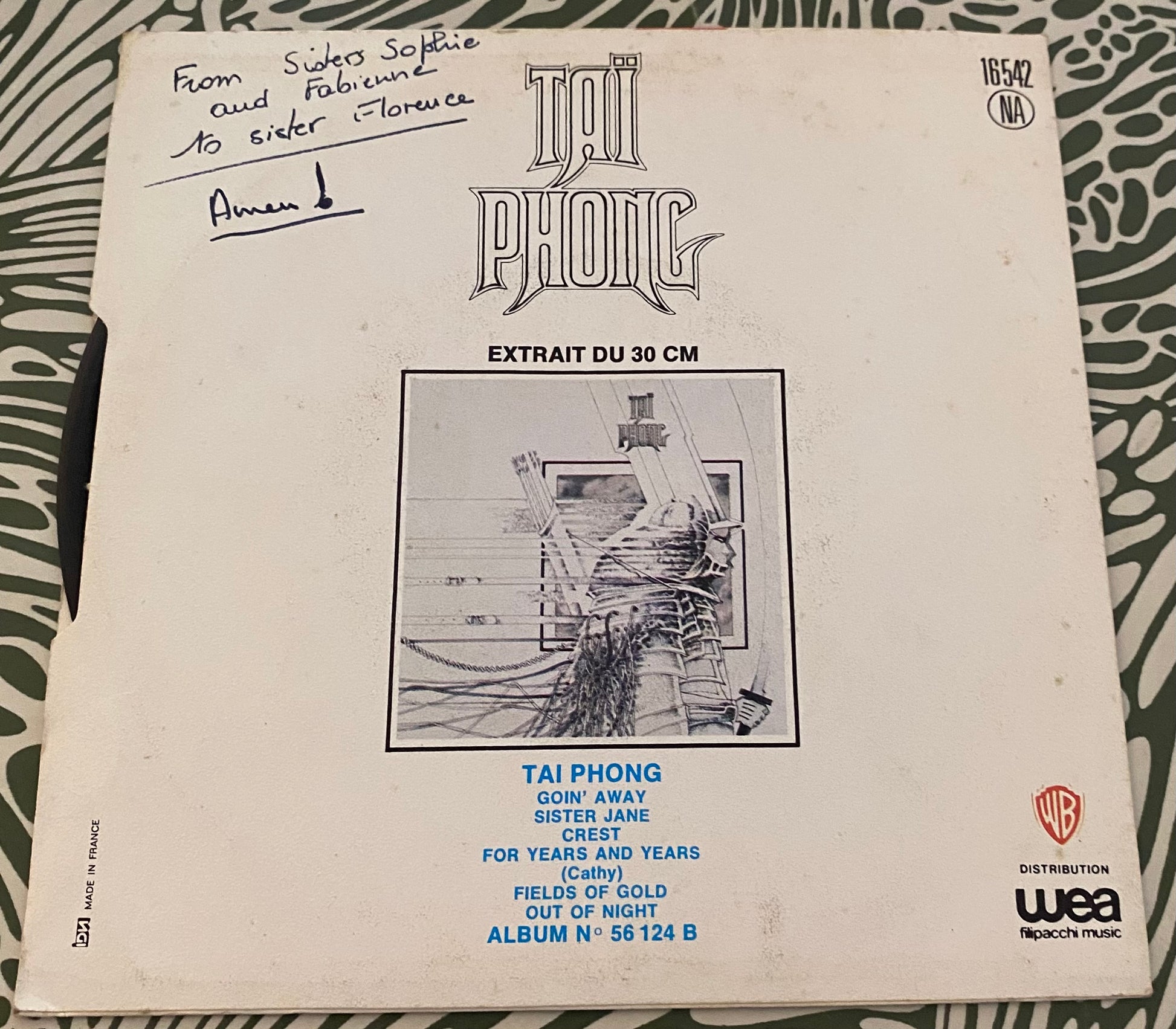 Disque vinyle 45 Tours Taï Phong. Sister jane