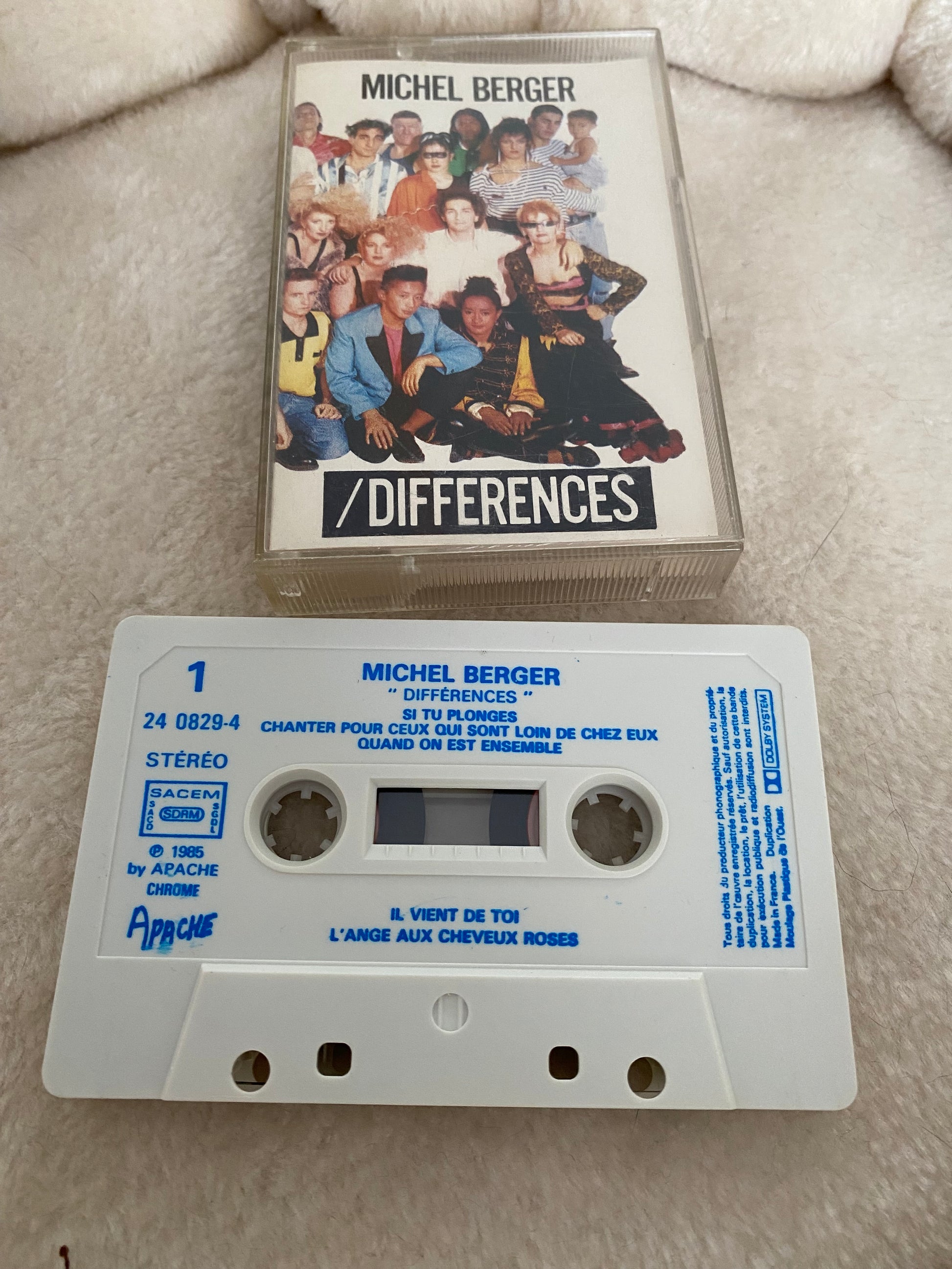 Cassette audio Michel Berger. Différences.