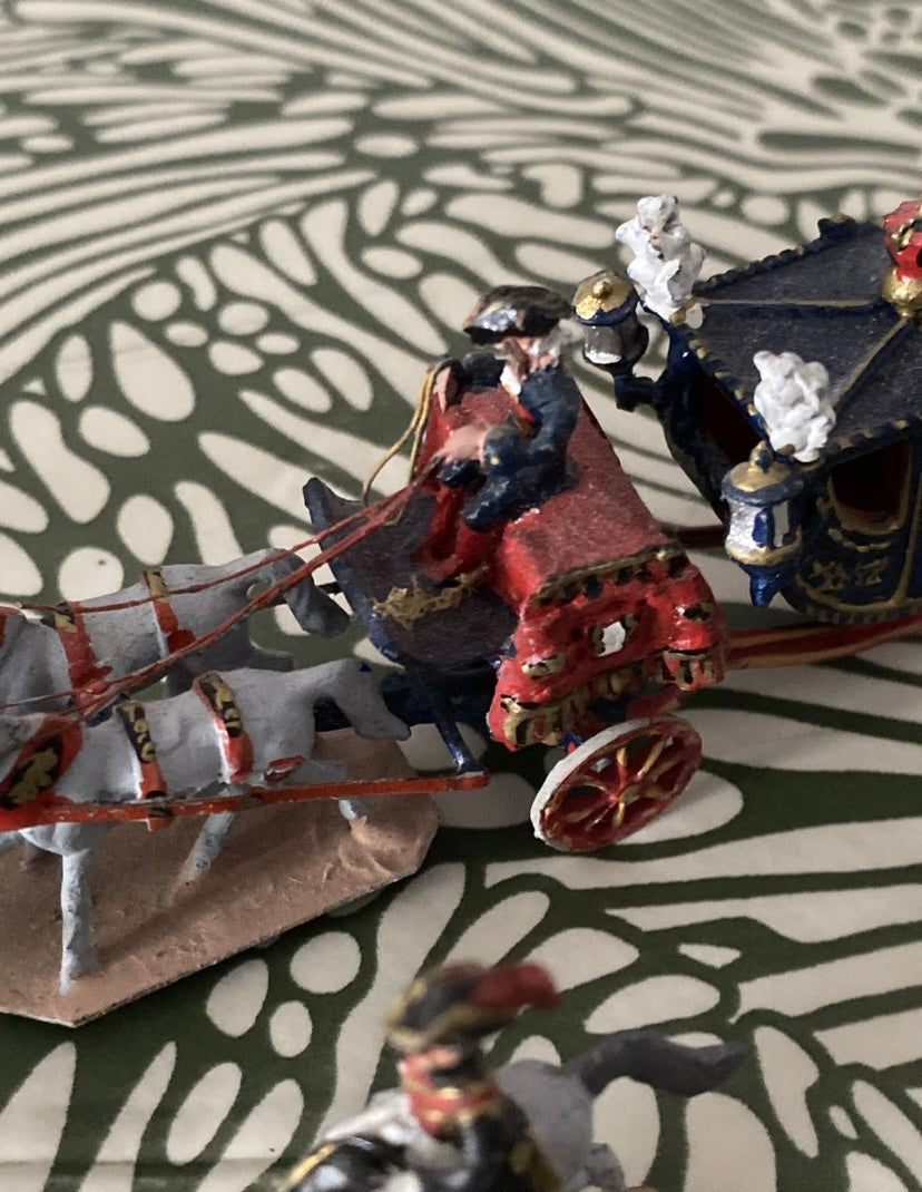 Figurines anciennes CBG Mignot Carrosse Le Sacre de Napoléon en plomb. Petite taille voir Photos