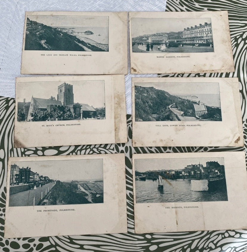 Cartes postales anciennes Angleterre Folkestone Lot de 6