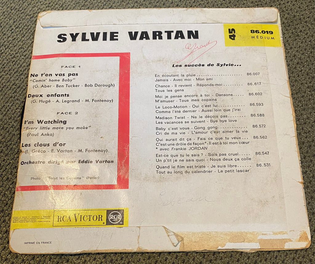 Disque vinyle 45 tours Sylvie Vartan. I ´Watching.