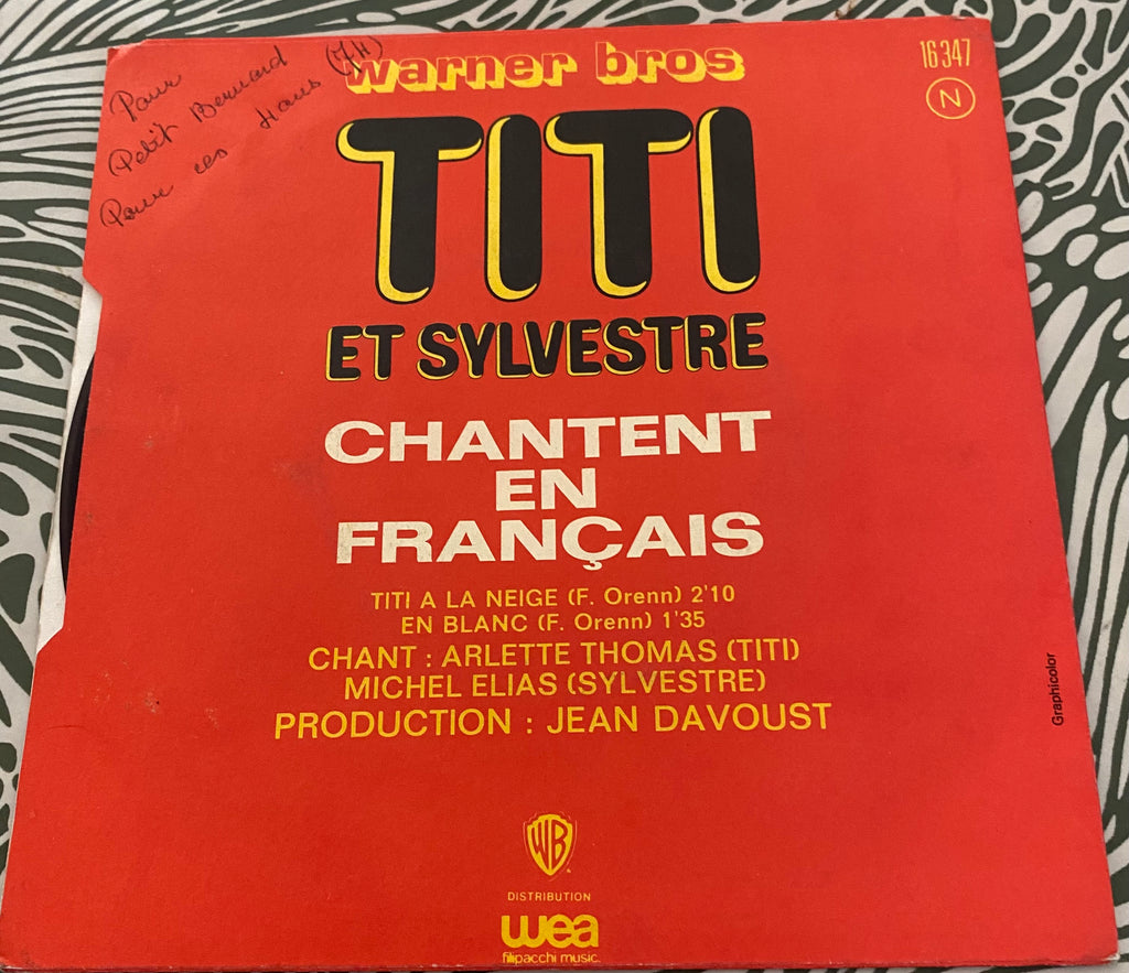 Disque vinyle 45 Tours titi et sylvestre chantent en Français
