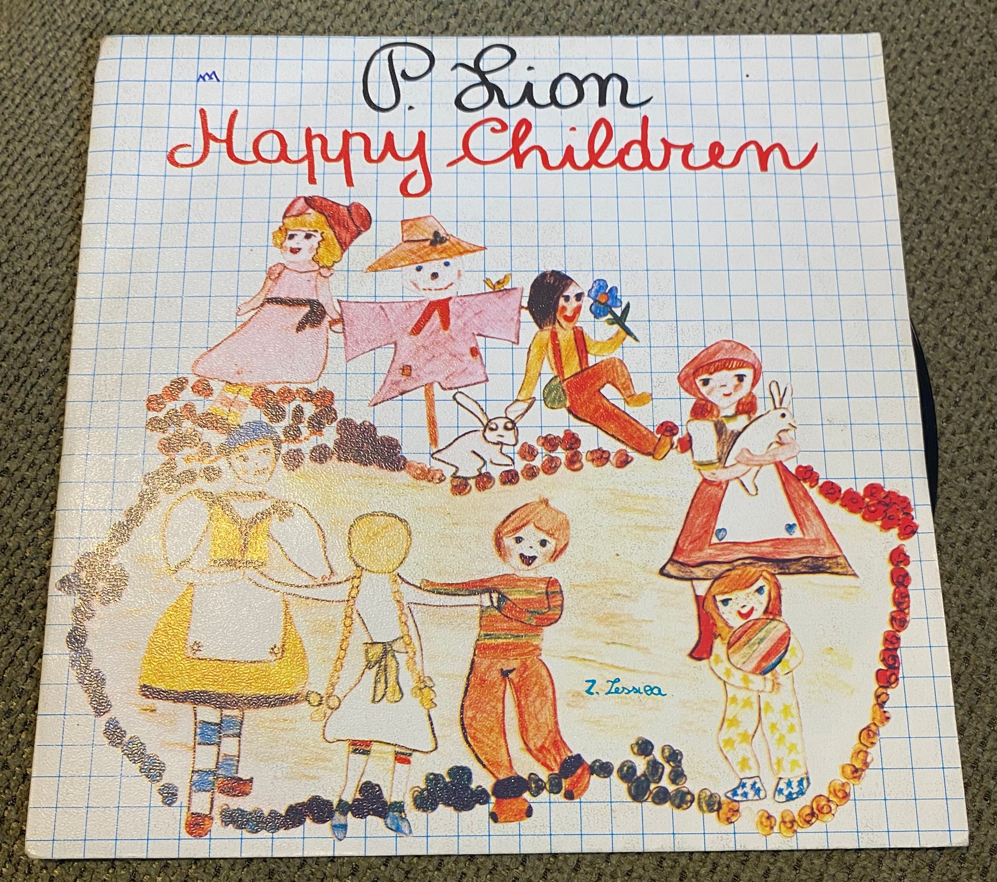 Disque vinyle 45 tours P. Lion. Happy Children.