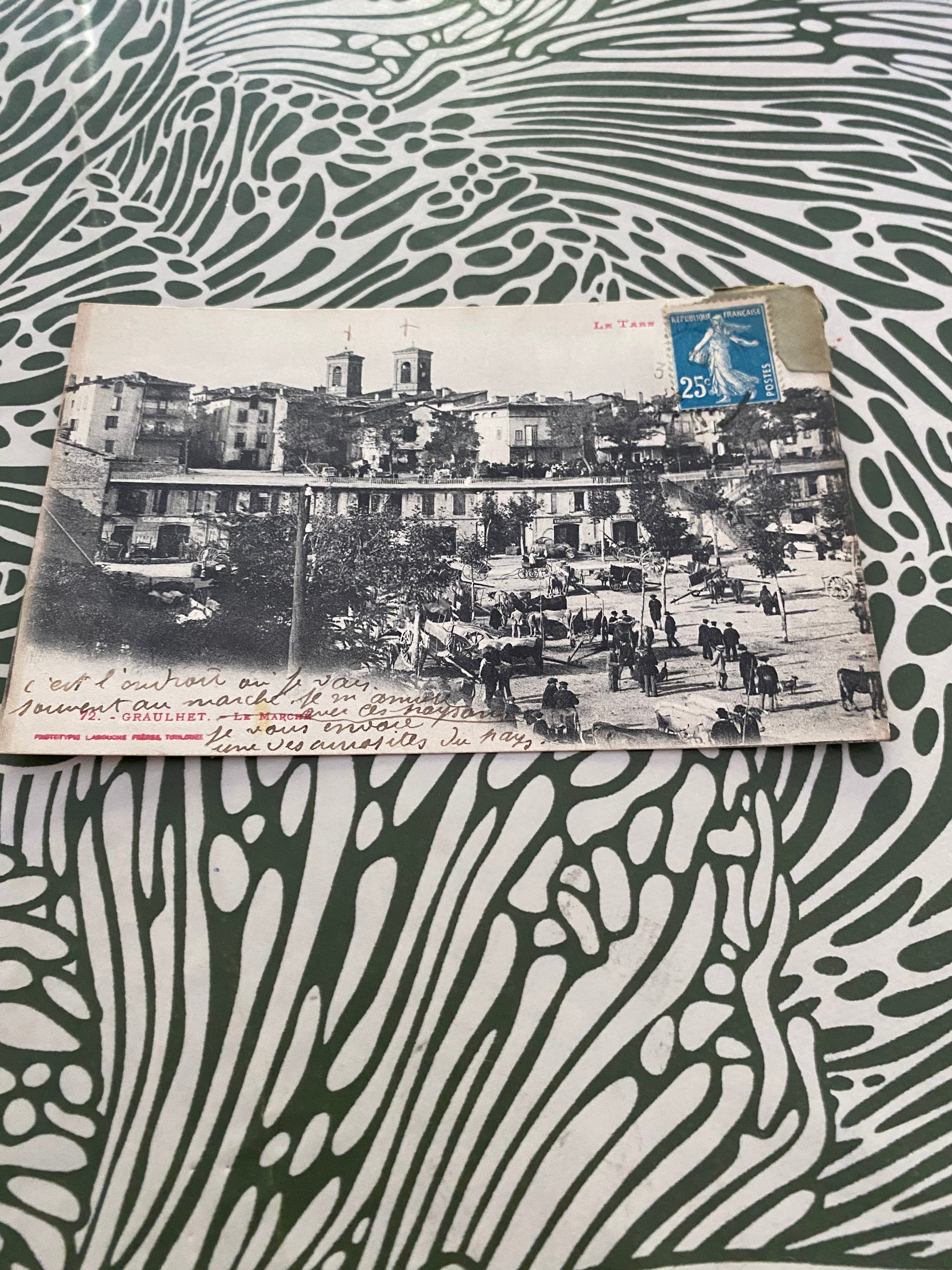 Carte postale ancienne Graulhet. Le Marché