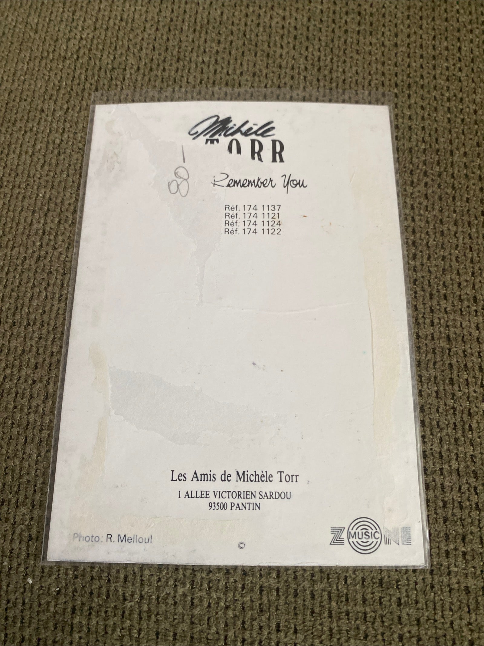 Carte postale carte promo dédicacée Michèle Torr