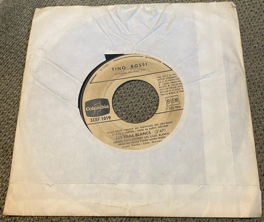 Disque vinyle 45 tours Tino Rossi. Une rose