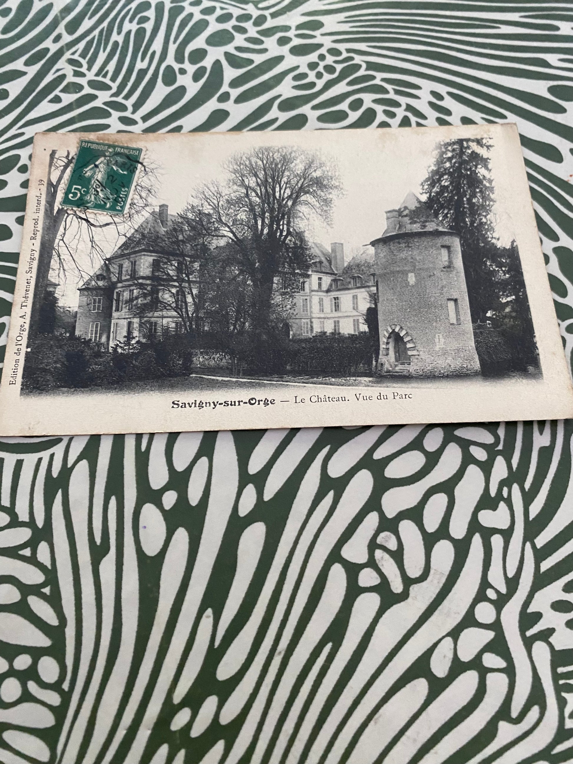 Carte postale ancienne savigny Sur Orge. Le Château vu du Parc.