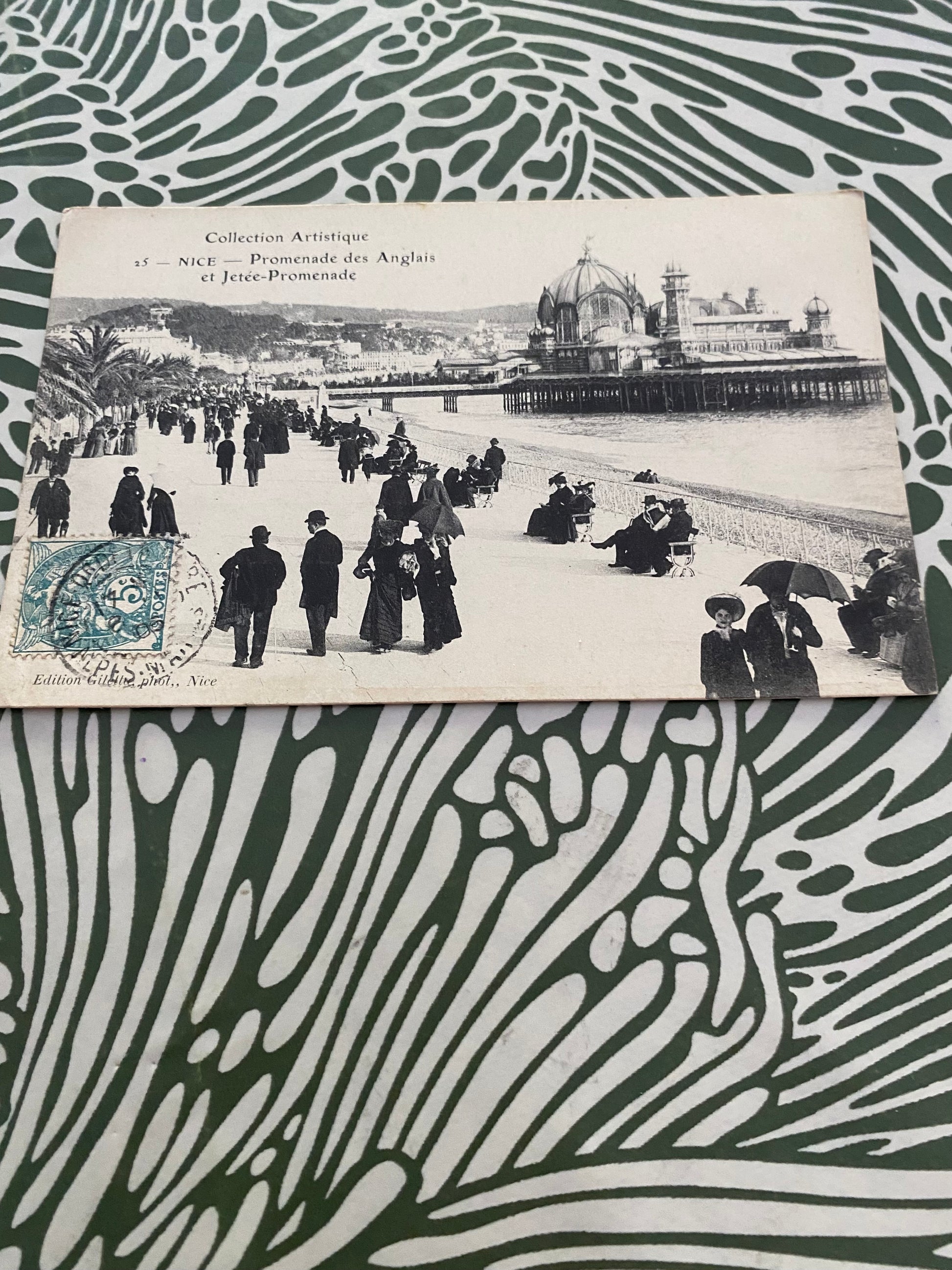Carte postale ancienne. Nice Promenade des Anglais et jetée-Promenade