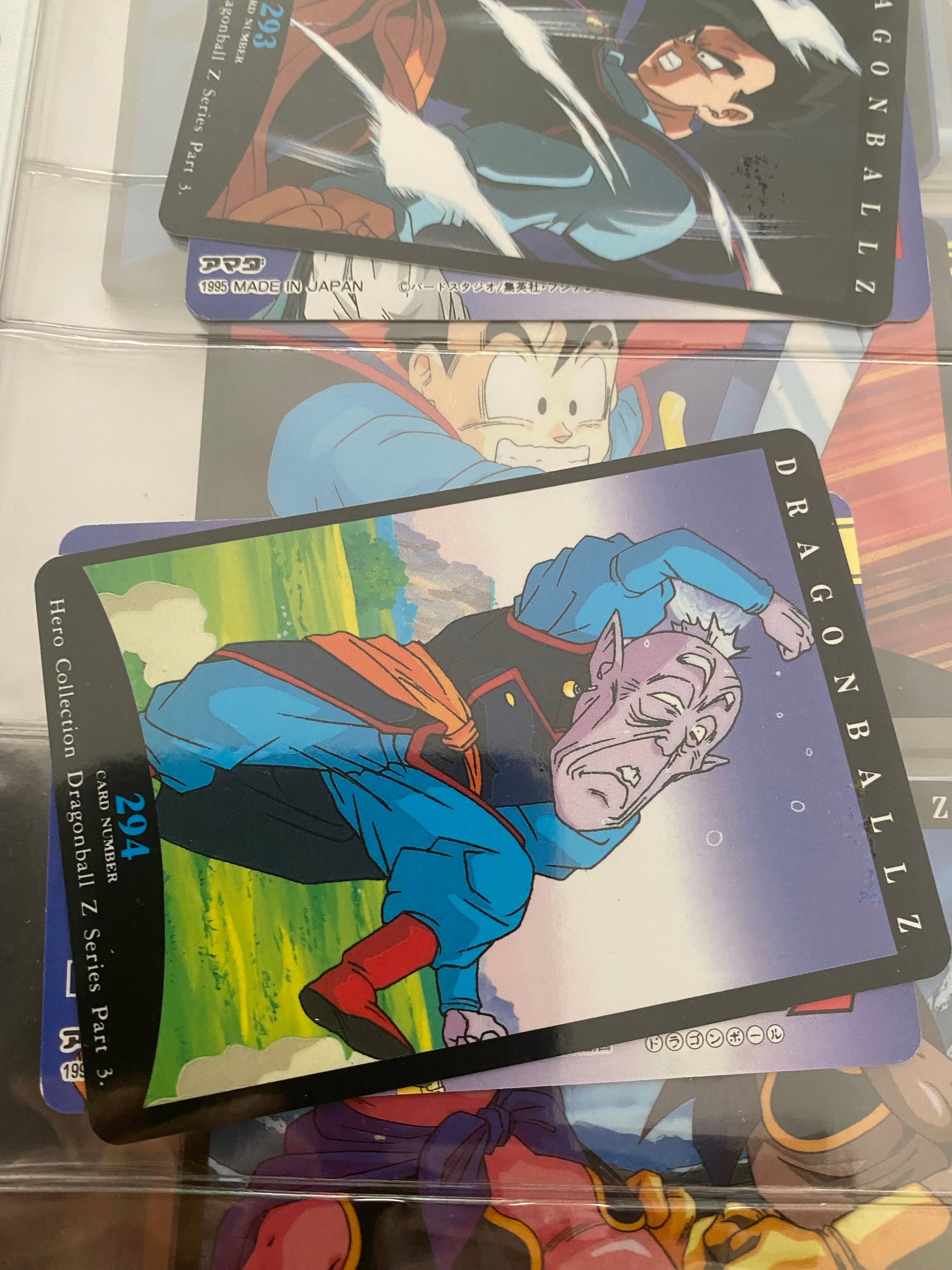 Dragon Ball Z part 3 cartes de collection numéro 293.294.295 Lot de 3