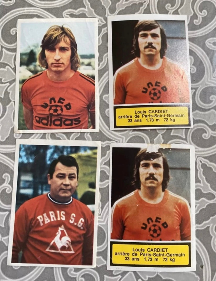 Images football 1975-1976 PSG Lot de 4 dont J. fontaine