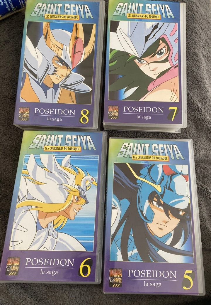 Coffret cassettes vidéo Manga Les Chevaliers du zodiaque Poseidon numéro 5-6-7-8