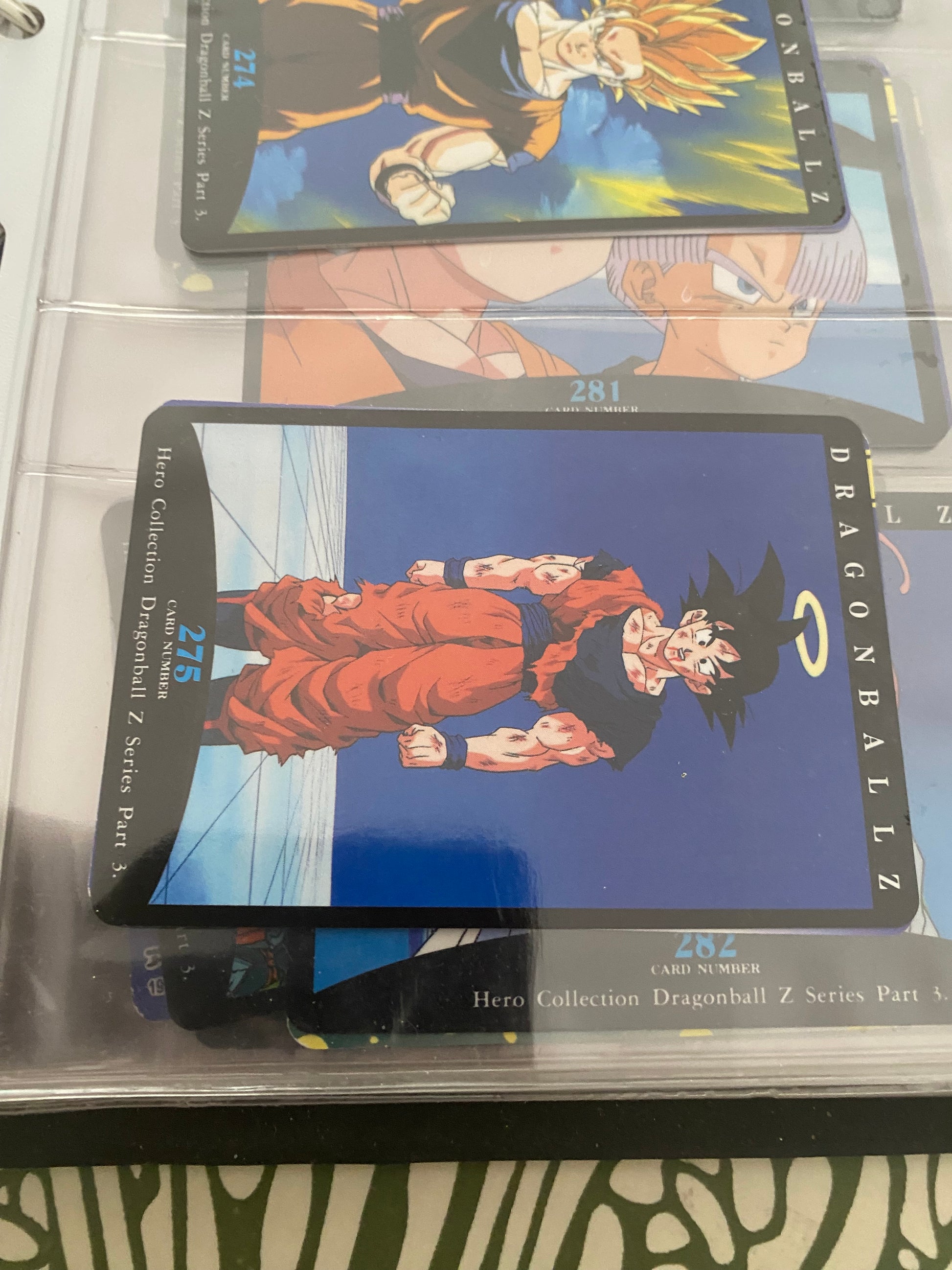 Dragon Ball Z part 3 cartes de collection numéro 273.274.275 Lot de 3