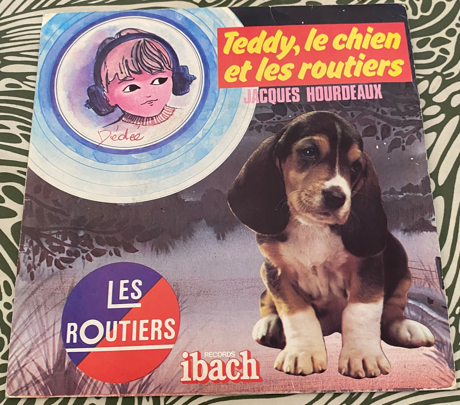 Disque vinyle 45 Tours Teddy, le chien et les routiers. Jacques Hourdeaux. Les routiers