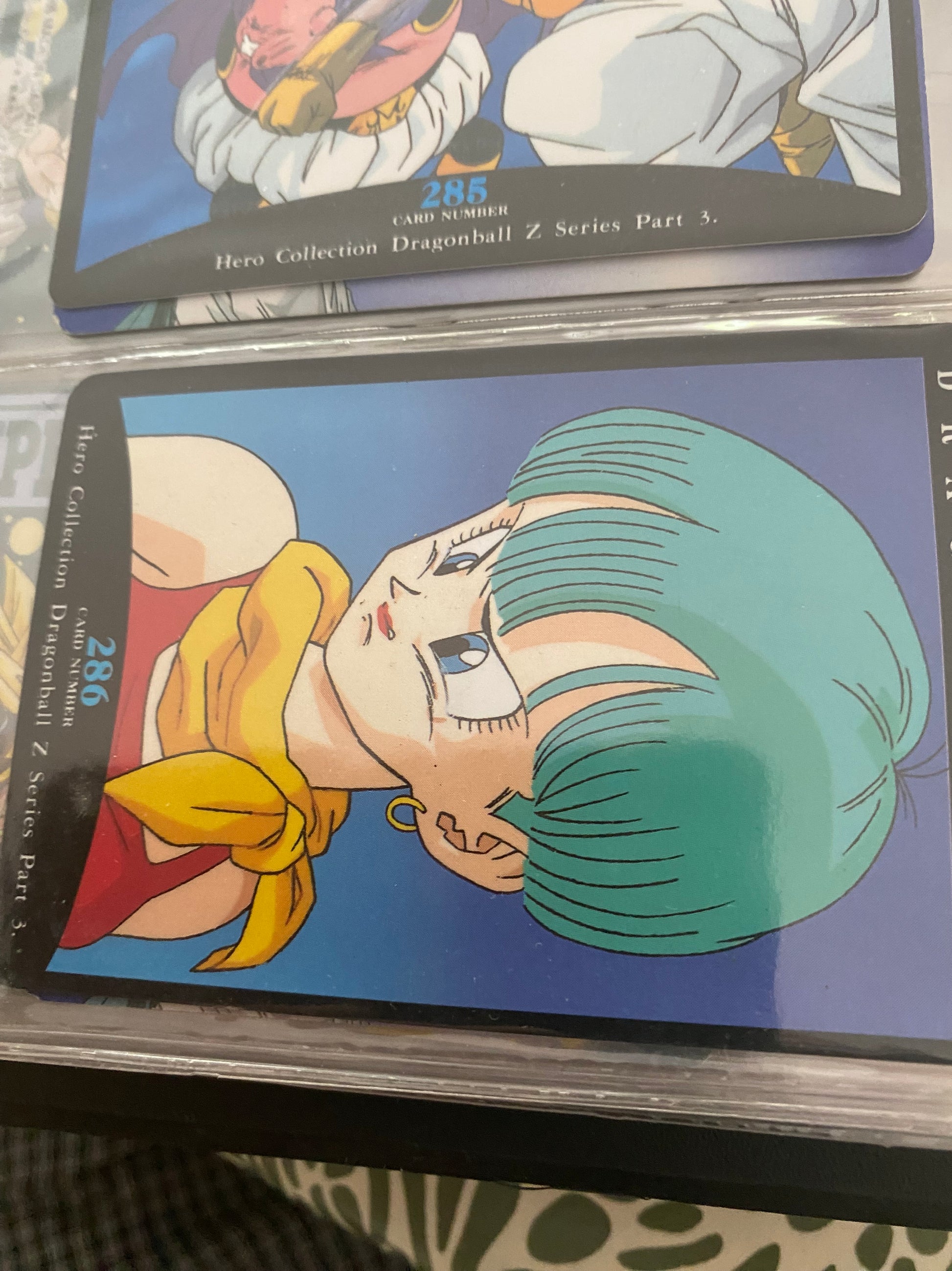 Dragon Ball Z part 3. Cartes de collection numéro 283.284.285.286 Lot de 4.