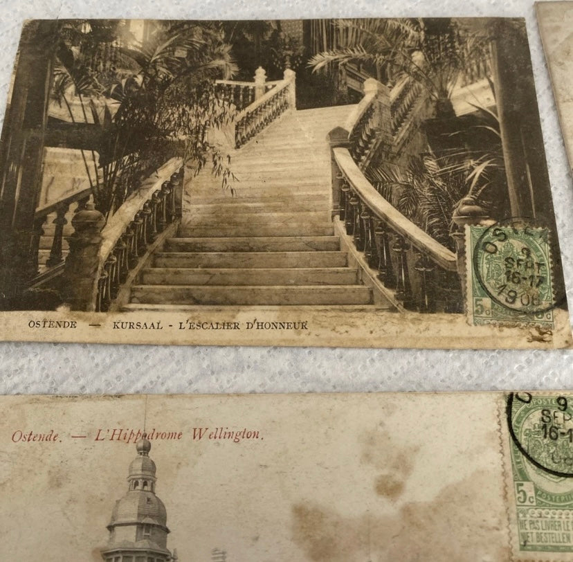 Cartes postales anciennes Ostende Lot de 4. Début 1900