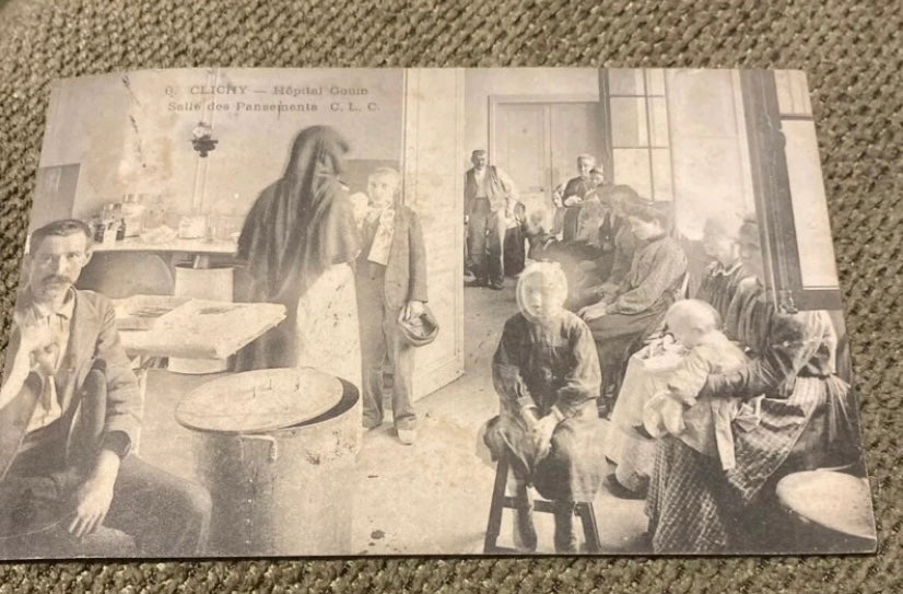 Carte postale ancienne Clichy Hôpital Gouin salle pansements. 1906