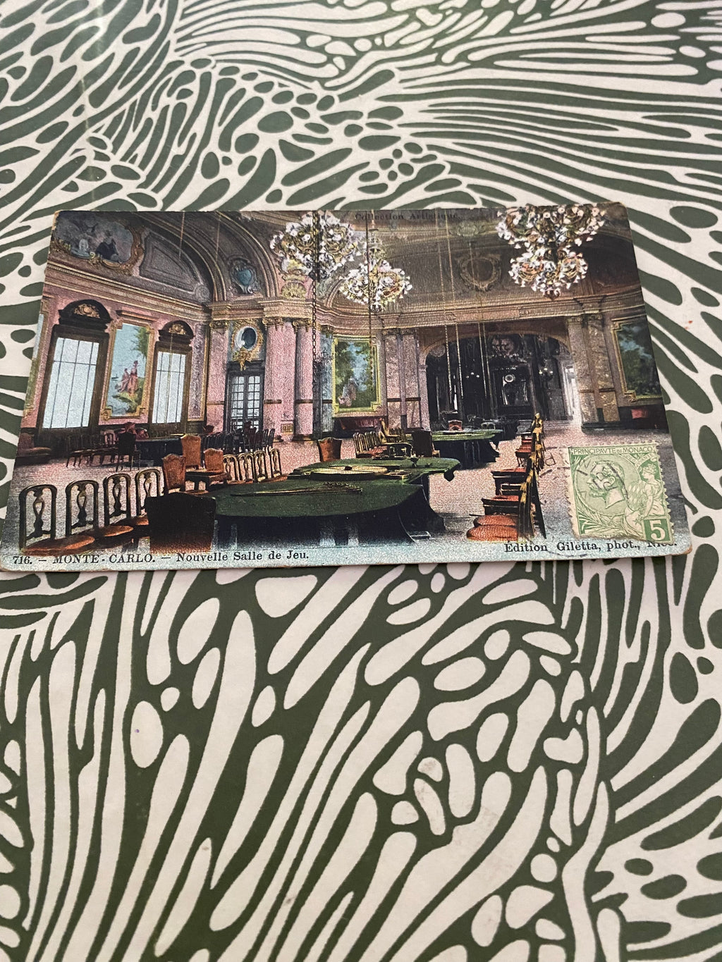 Carte postale ancienne. Monte Carlos. Nouvelle salle de jeu.