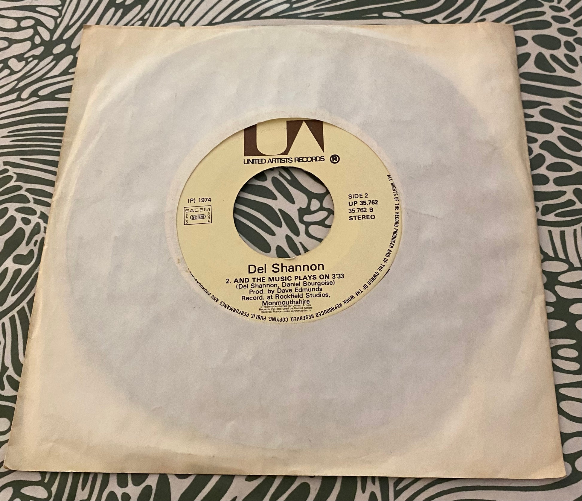Disque vinyle 45 tours Del Shannon. Runaway