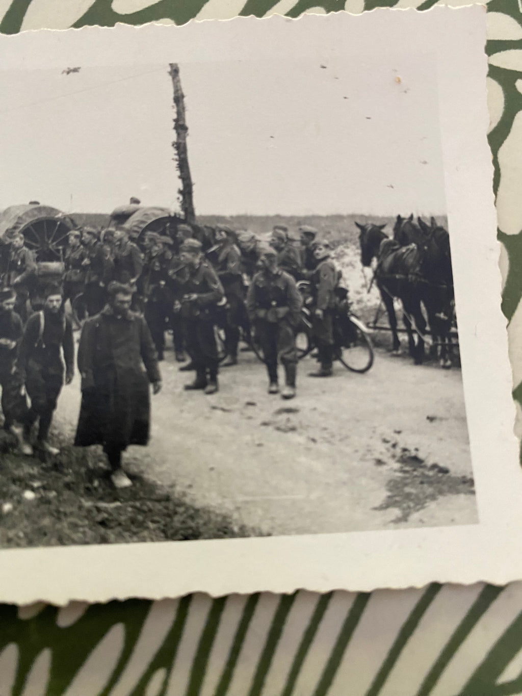 Petite photo ancienne. Prisonniers devant l’armée allemande. Guerre mondial