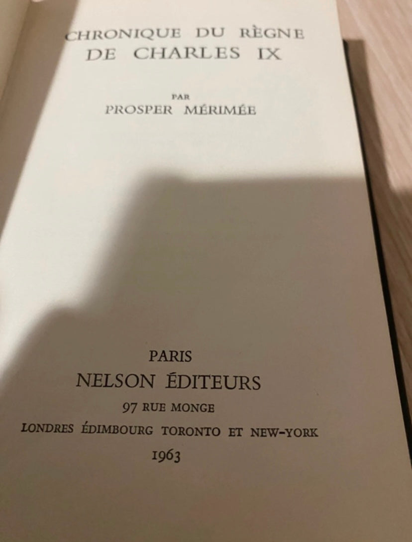 Livre ancien Chronique du règne de Charles IX. 1963