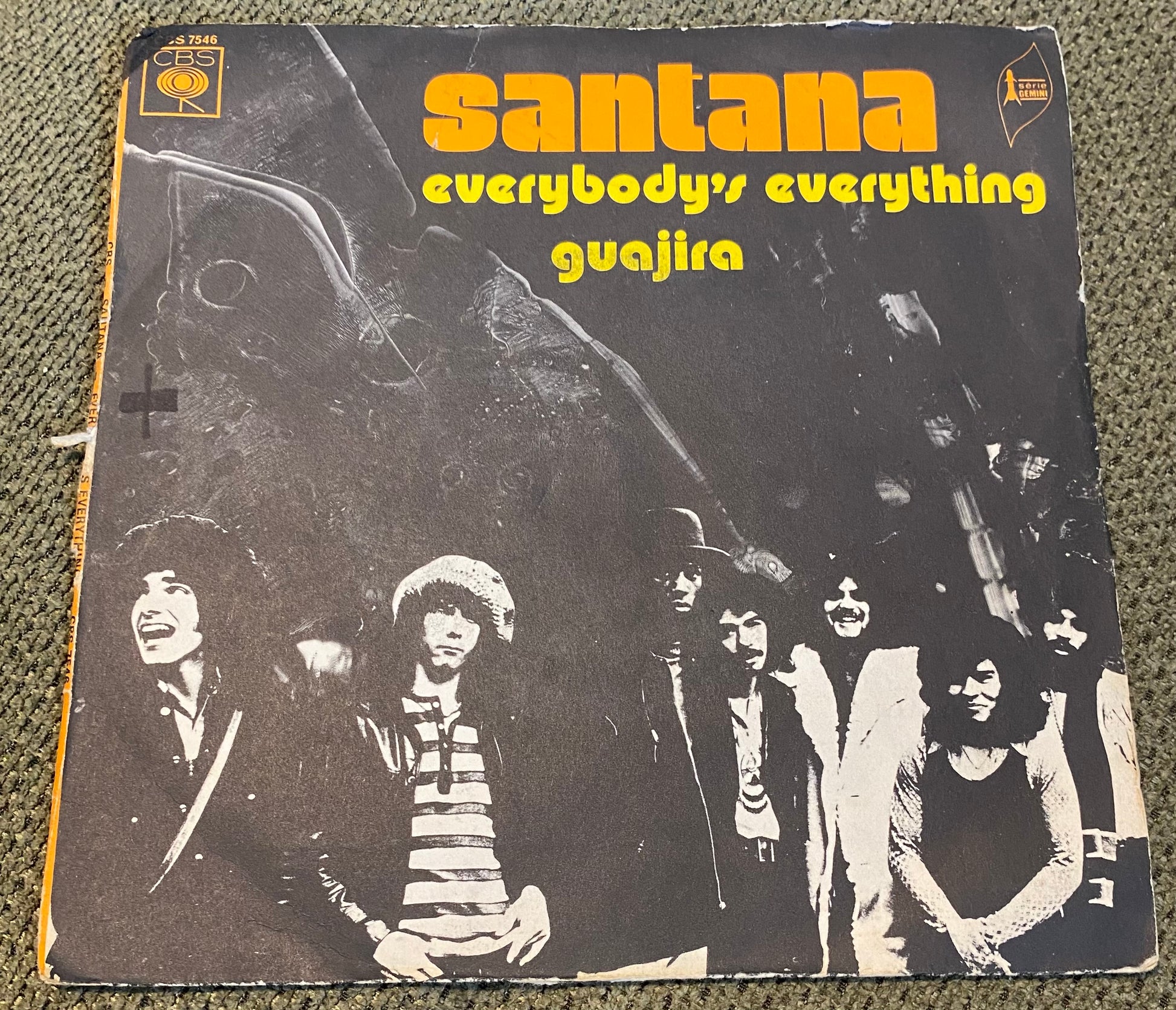 Disque vinyle 45 tours Santana. Everybody’s Everything